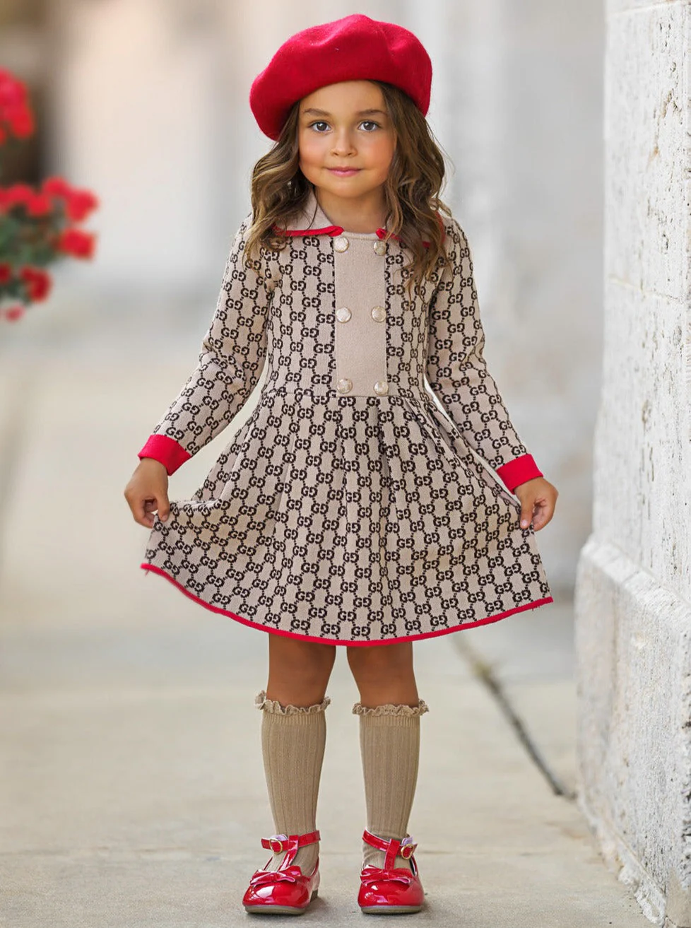 My Little Model Beige Sweater Dress - Image 3