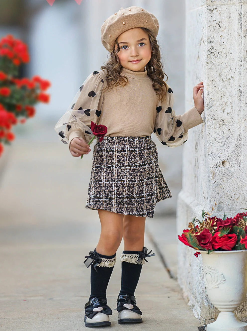 Heart On My Sleeve Tweed Skort Set - Image 2