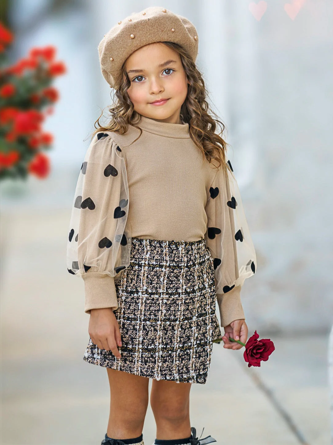 Heart On My Sleeve Tweed Skort Set - Image 3