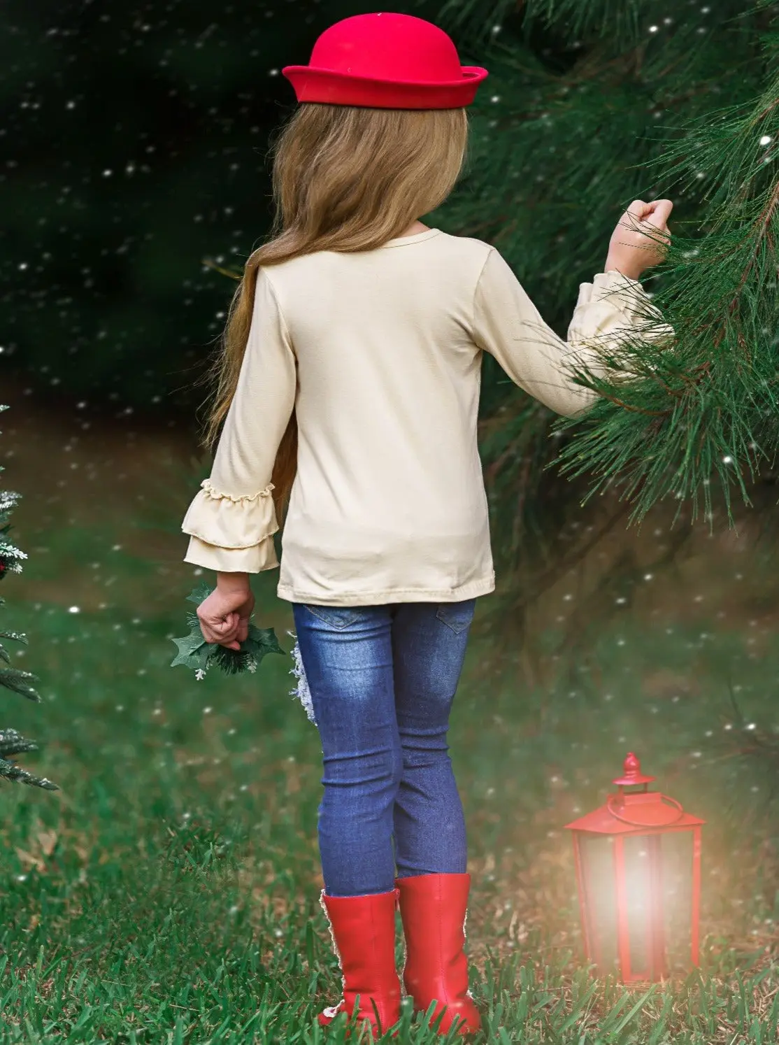 The Magic Of Christmas Patched Jeans Set - Image 5
