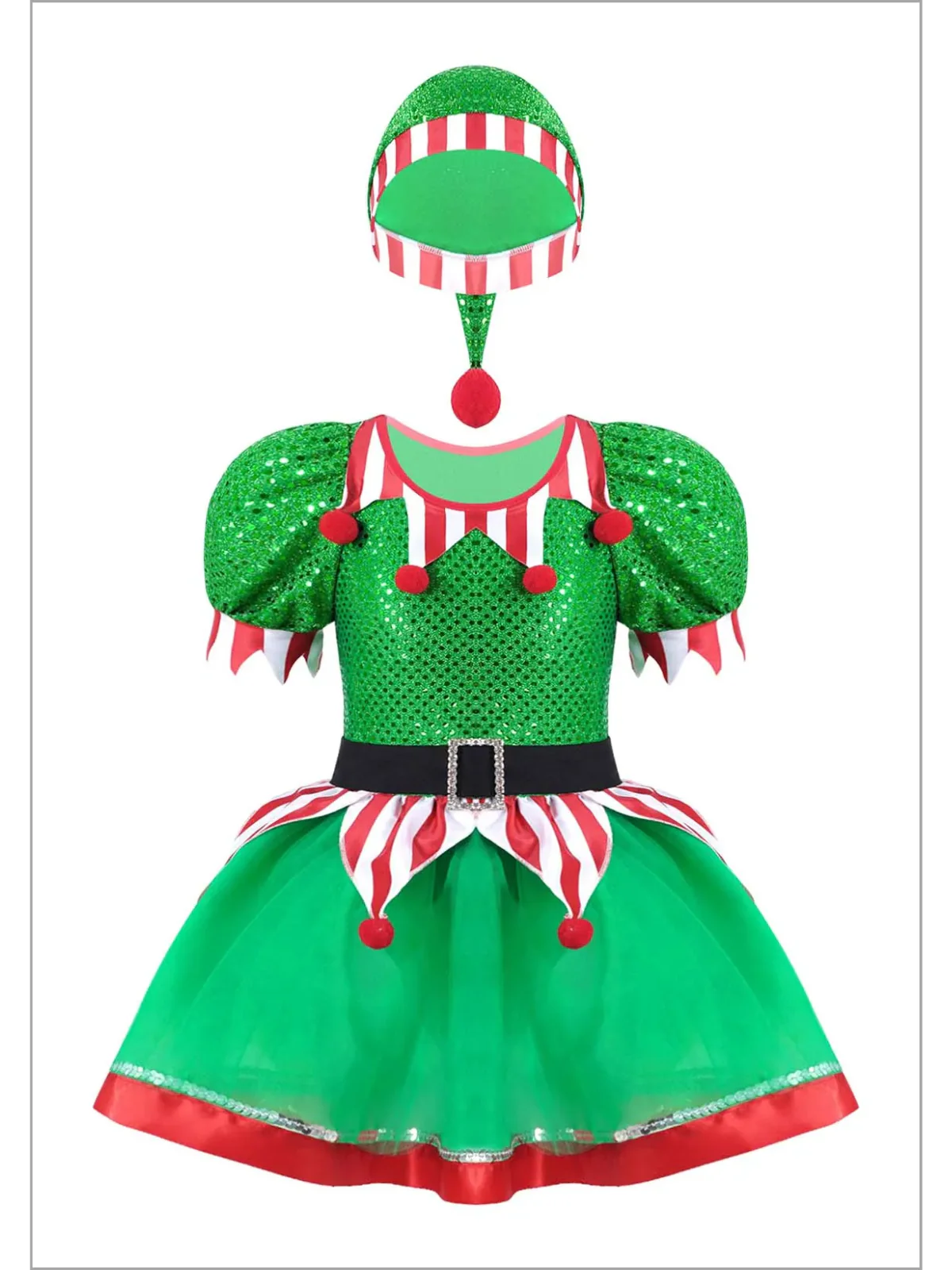 Believe In Your Elf Sparkle Tutu Dress with Hat - Image 10