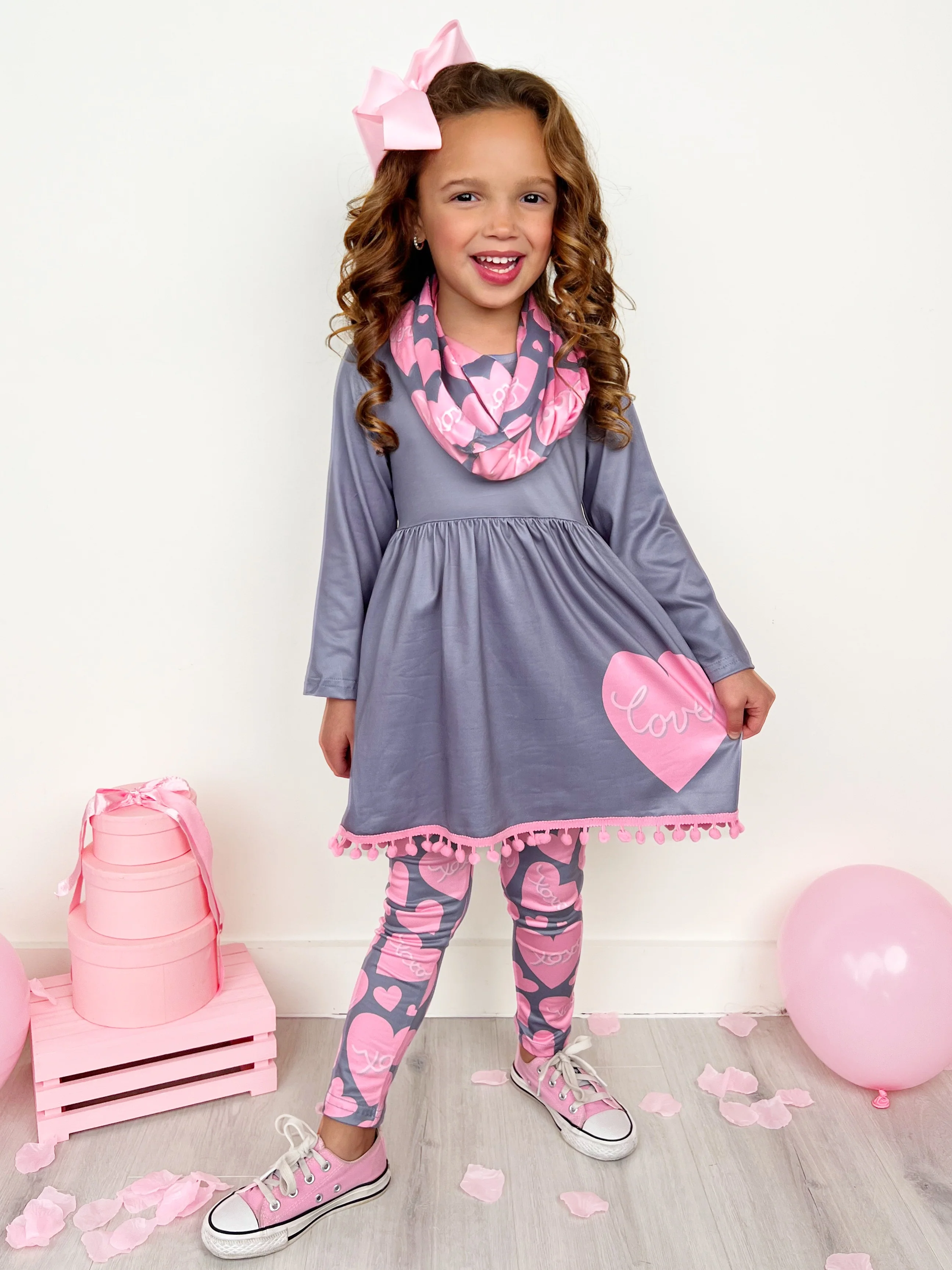 Big Heart Tunic, Scarf and Legging Set - Image 2