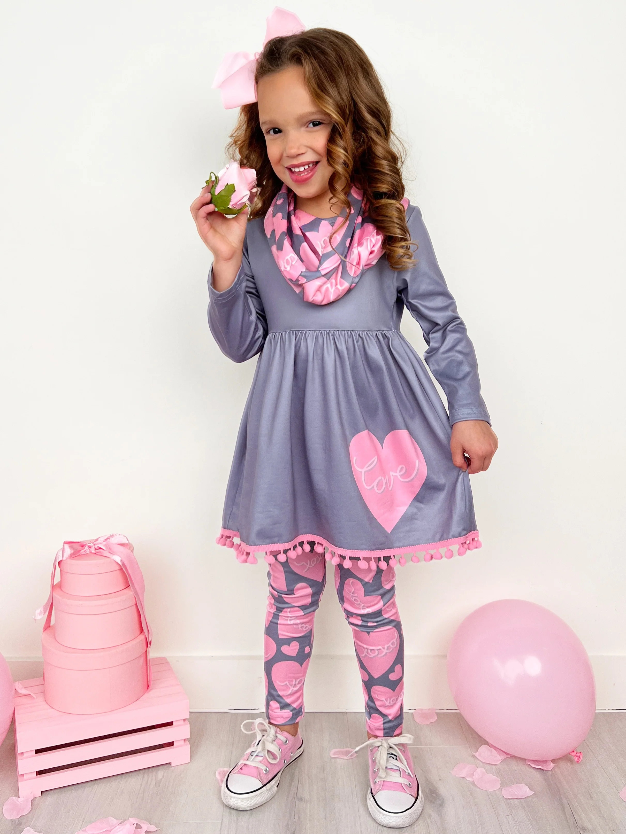 Big Heart Tunic, Scarf and Legging Set - Image 4