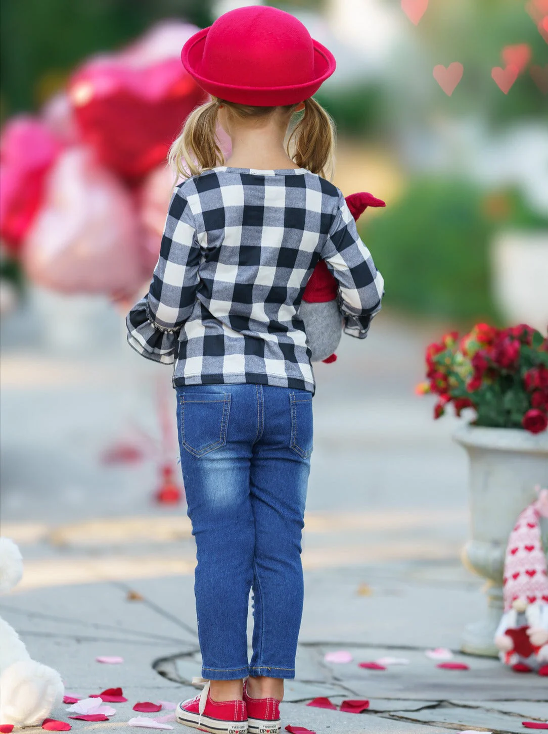 All You Need Is Love Patched Jeans Set - Image 6