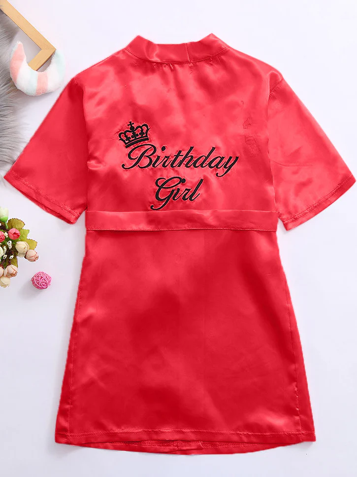 Girls Birthday Girl" Satin Robe - Image 3