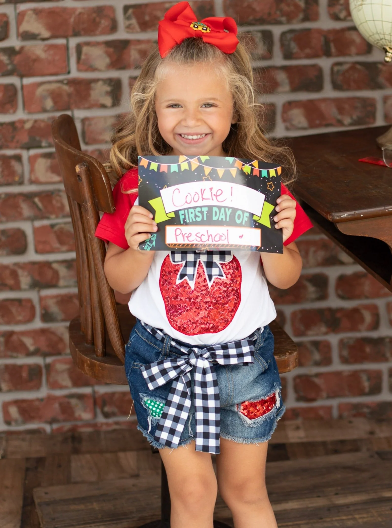 Teacher's Pick Patched Denim Shorts Set - Image 3