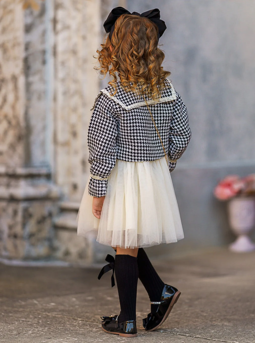 My Classy Girl Black Houndstooth Blazer and Dress Set - Image 5