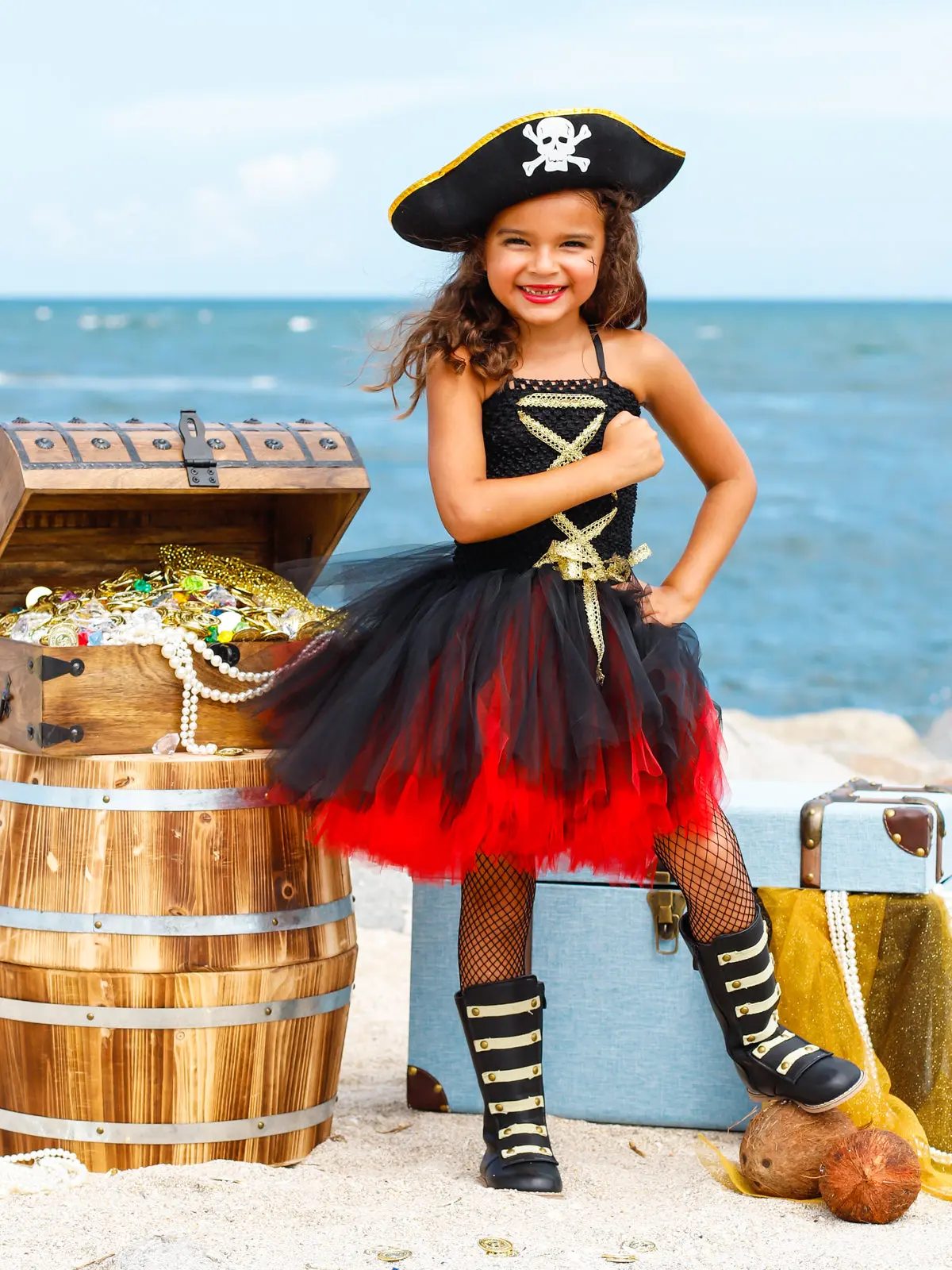 Girls Pirate Captain Tutu Costume Dress - Image 3