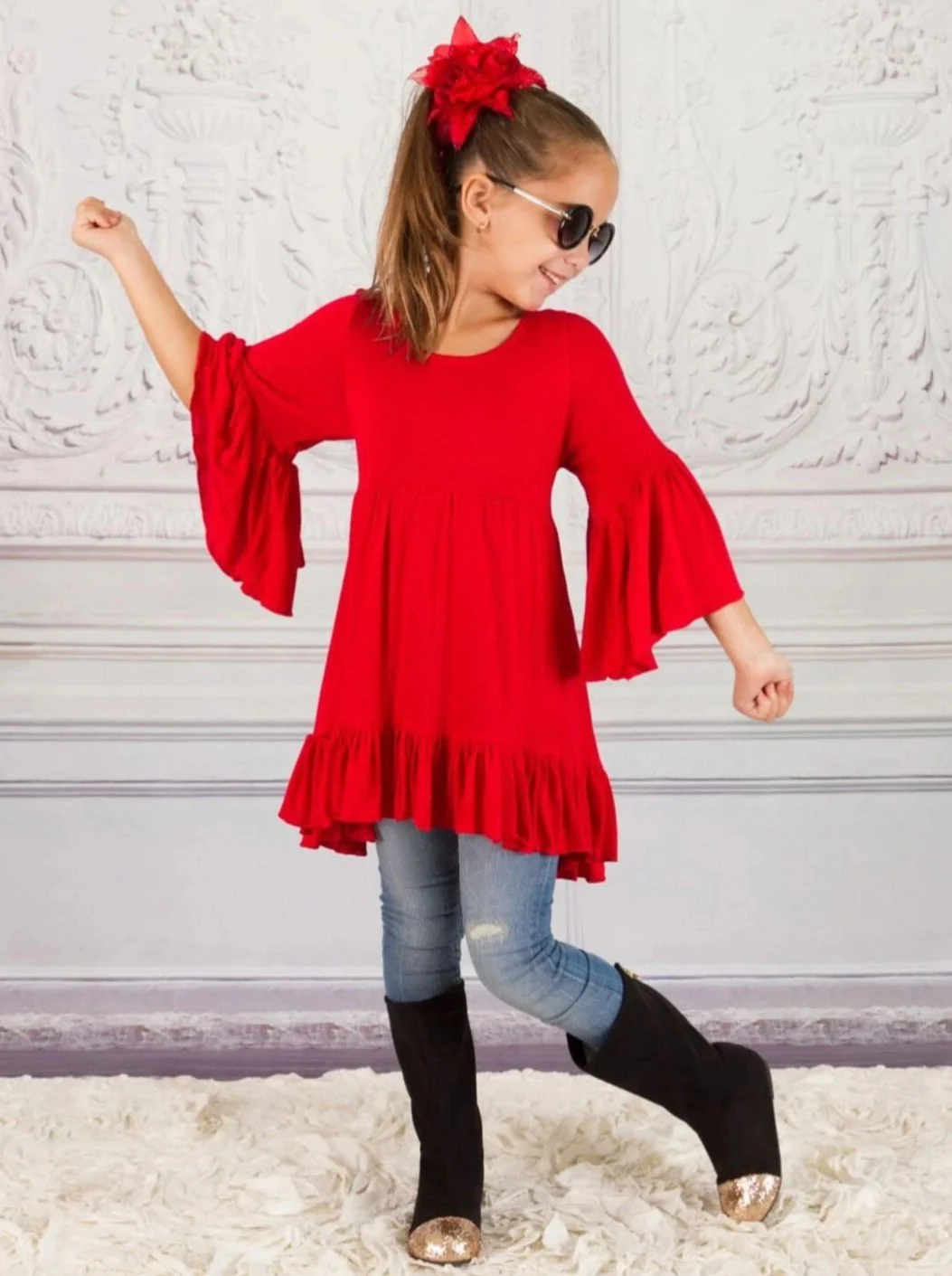Boho Living Hi-Lo Ruffle Tunic - Image 2