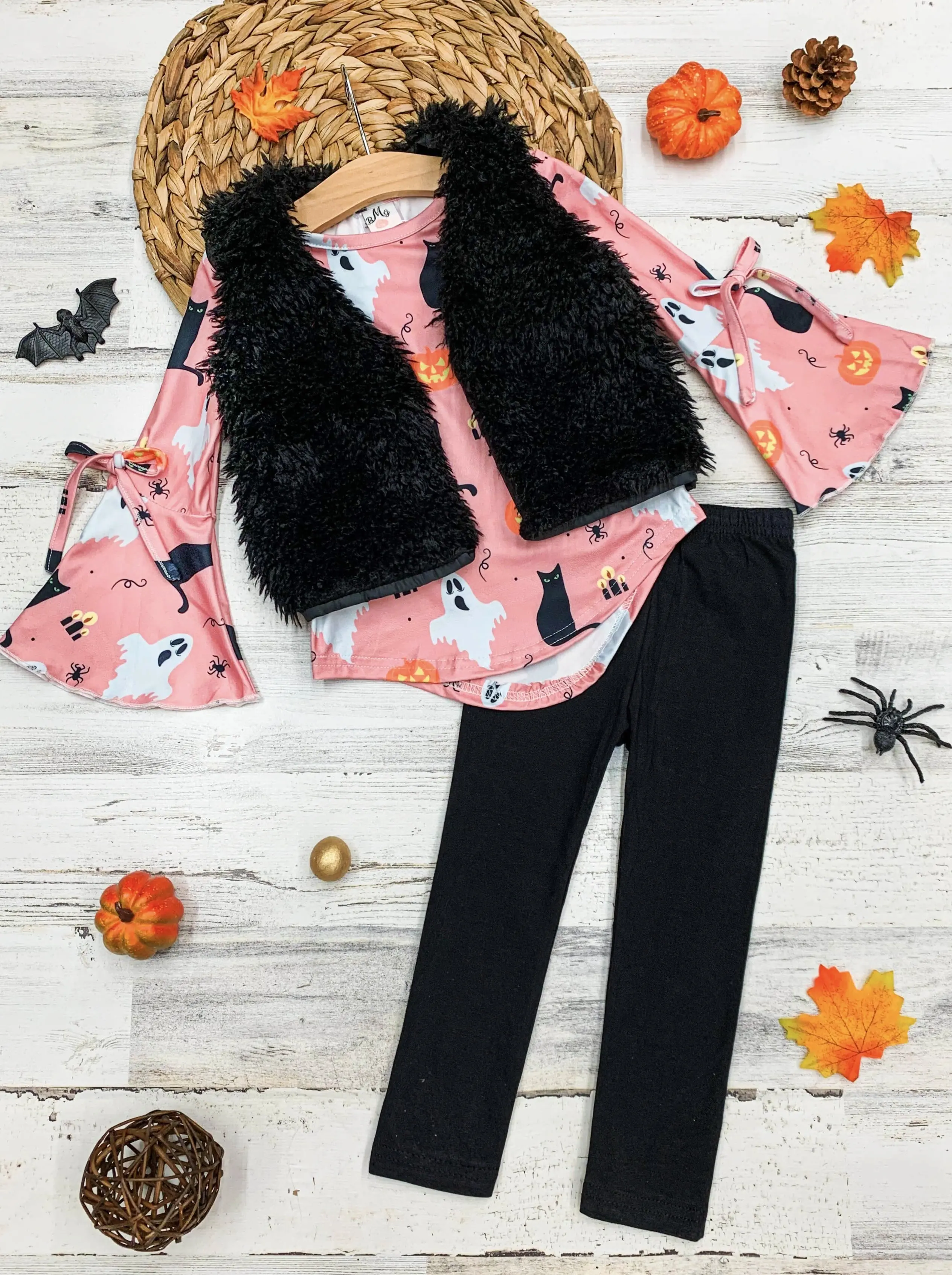UnBOOlieveable Tunic, Faux Fur Vest and Legging Set - Image 3