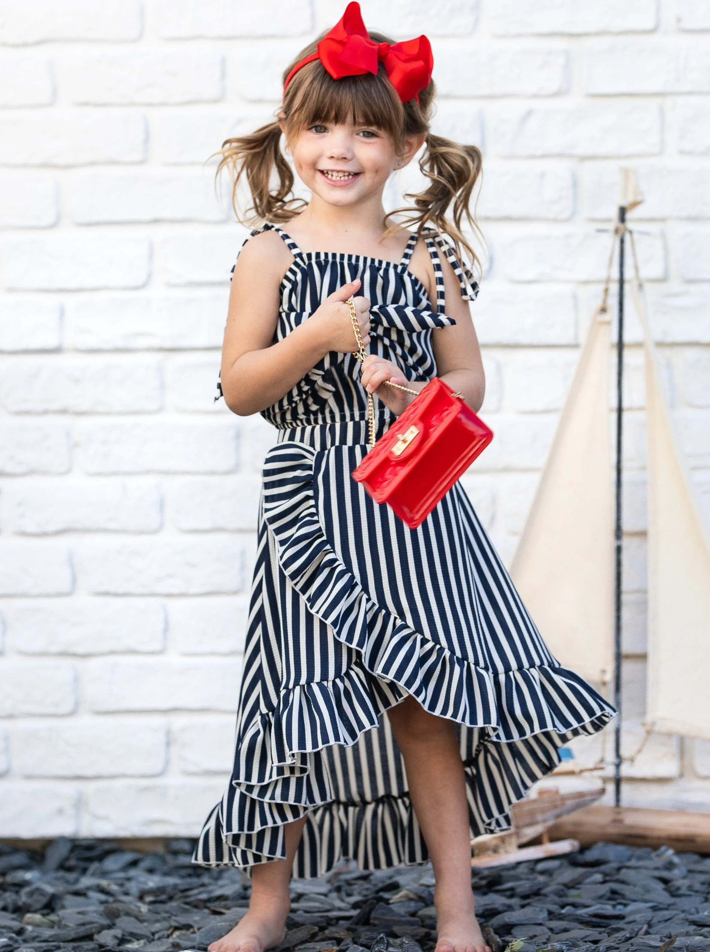 Boho Stripes Wrap Skirt Set - Image 3