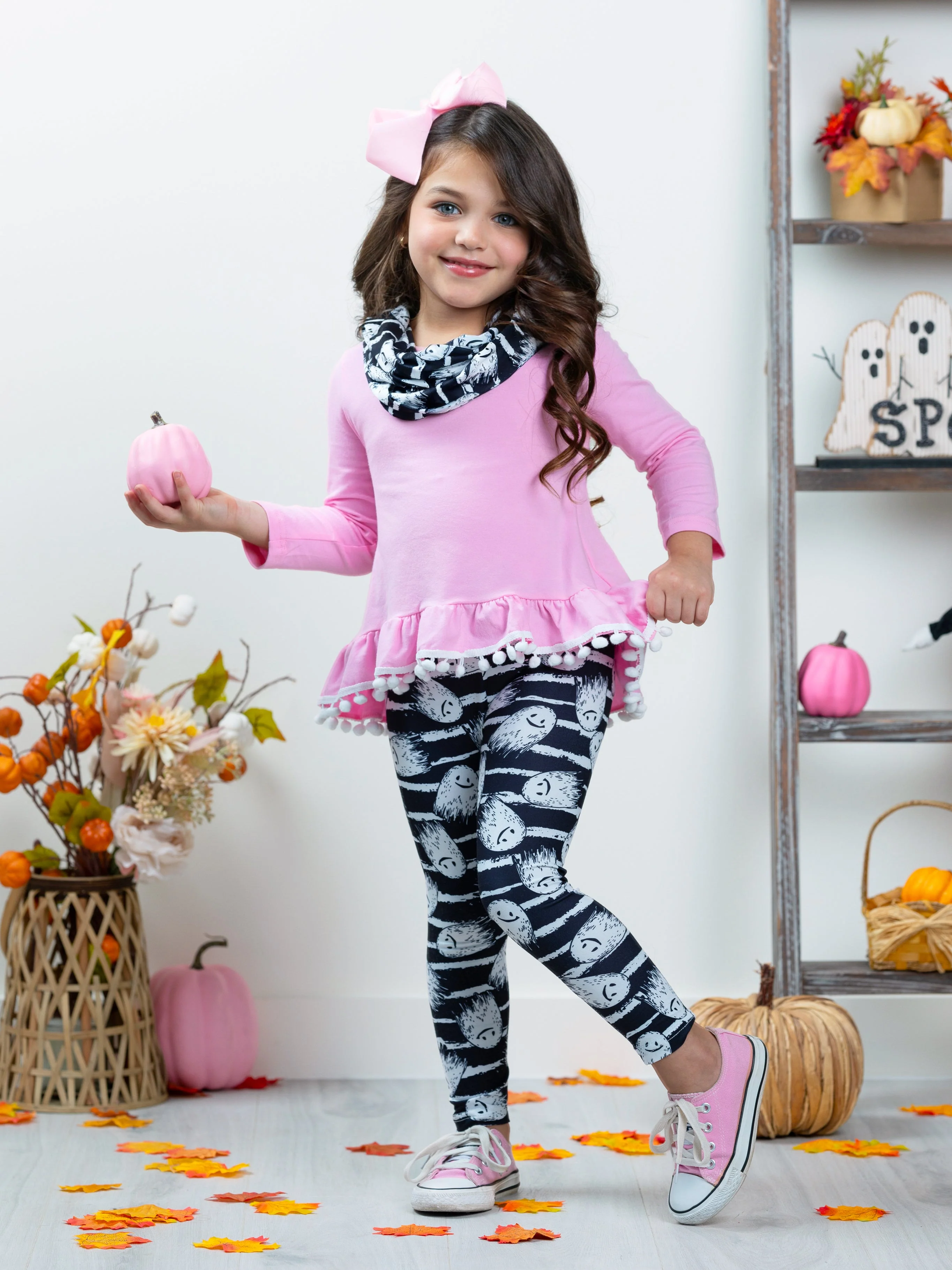 Unspookable Hi-Lo Tunic, Leggings and Scarf Set - Image 2