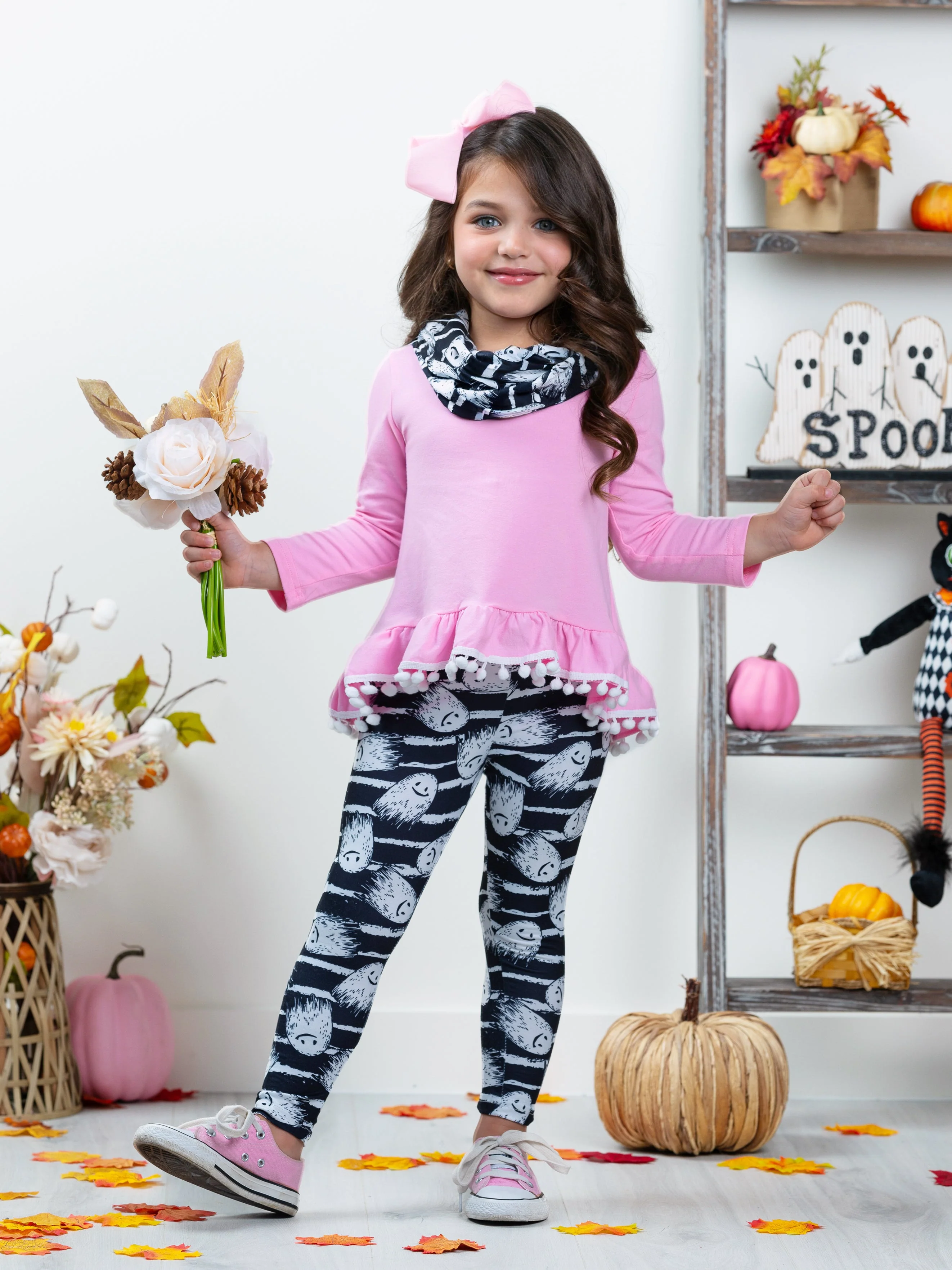 Unspookable Hi-Lo Tunic, Leggings and Scarf Set - Image 3