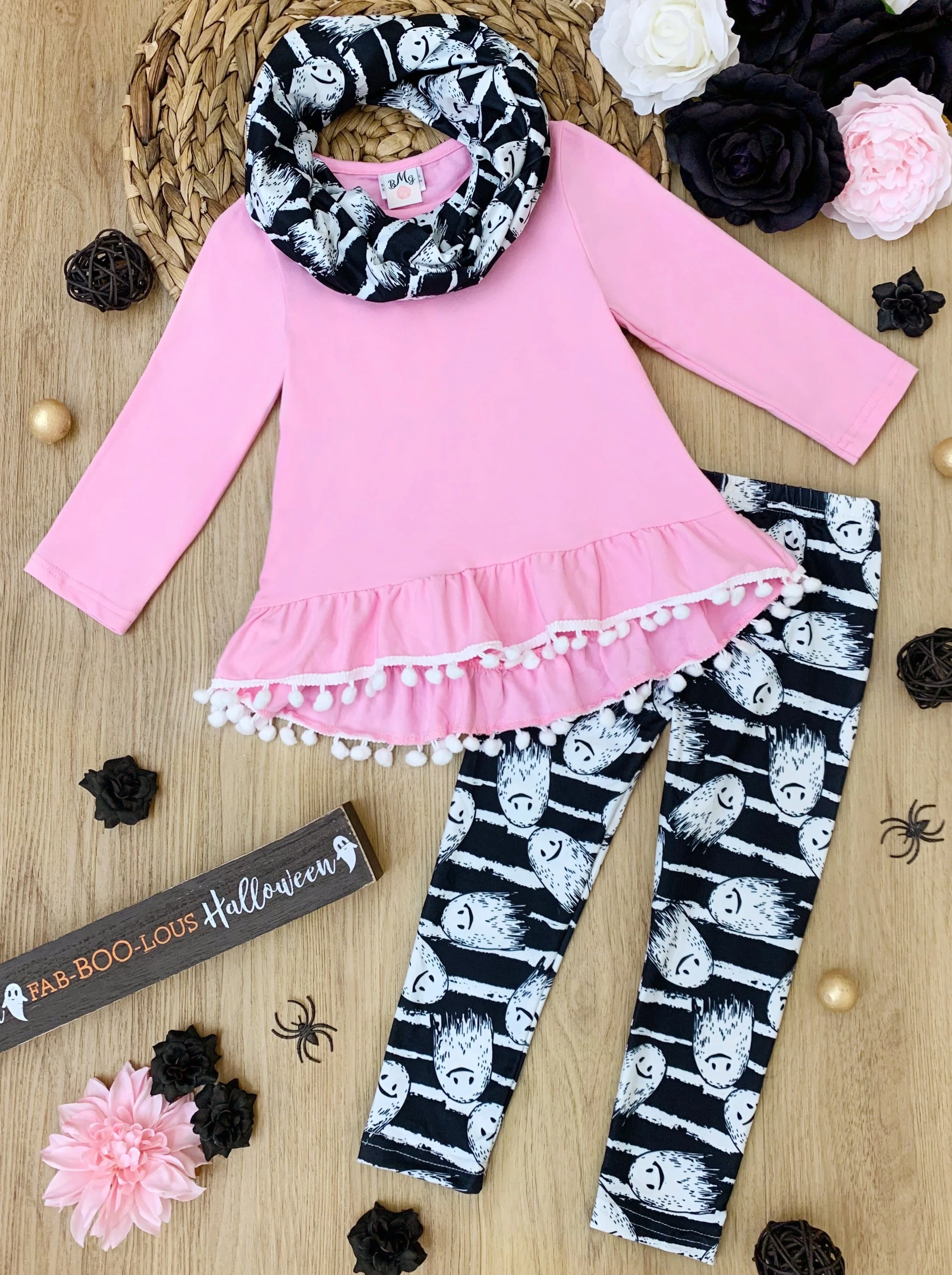 Unspookable Hi-Lo Tunic, Leggings and Scarf Set - Image 4