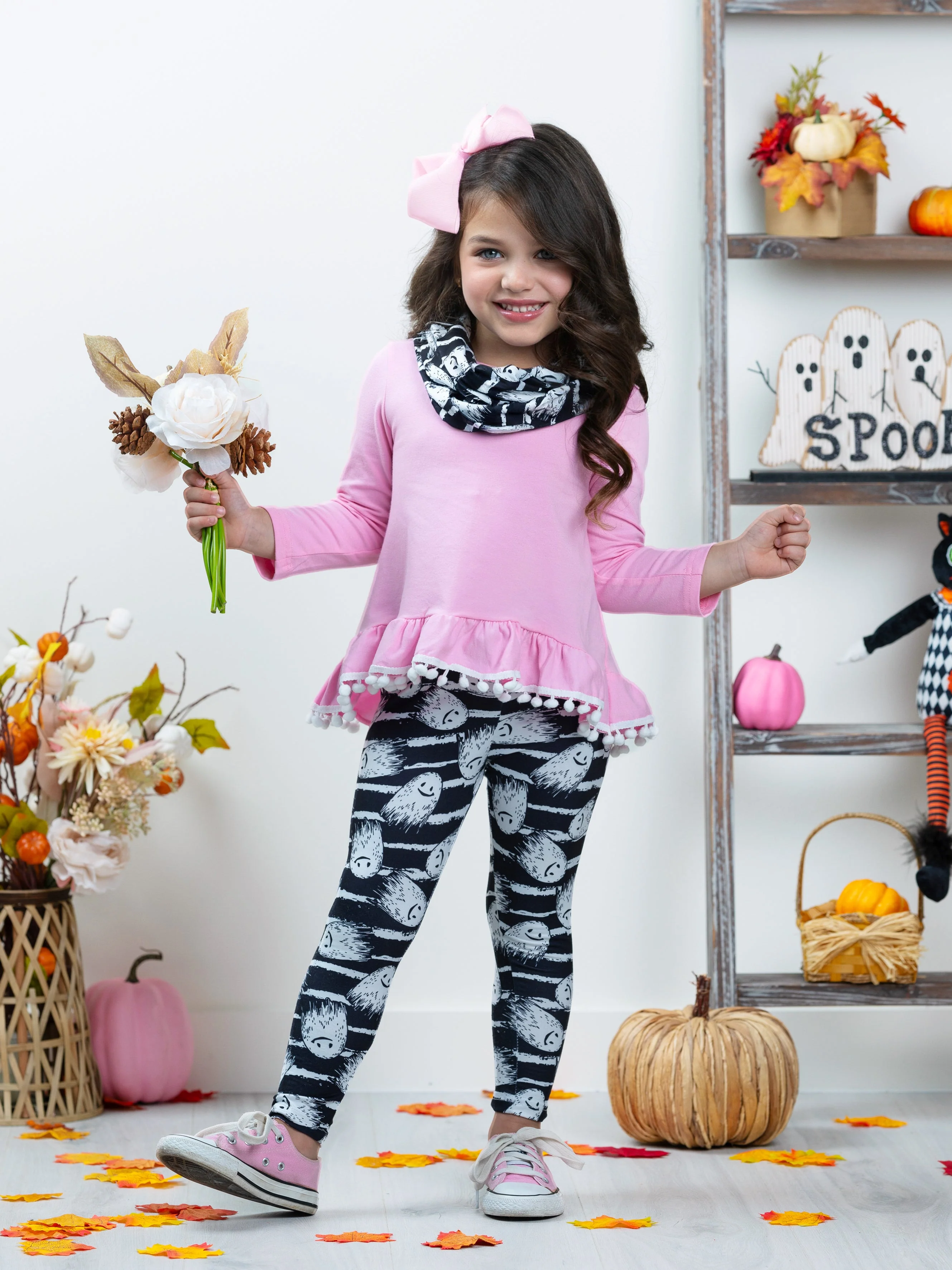 Unspookable Hi-Lo Tunic, Leggings and Scarf Set - Image 5