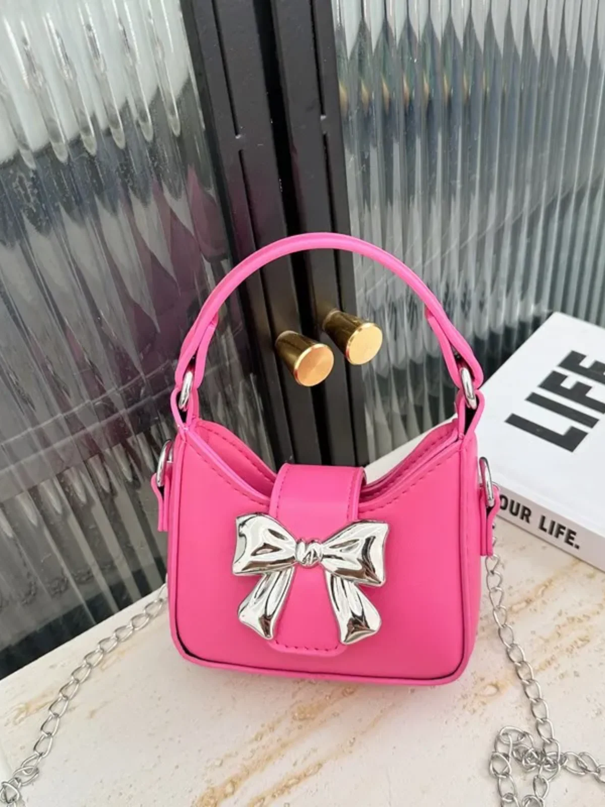 Girls Bow Crossbody Purse - Image 3