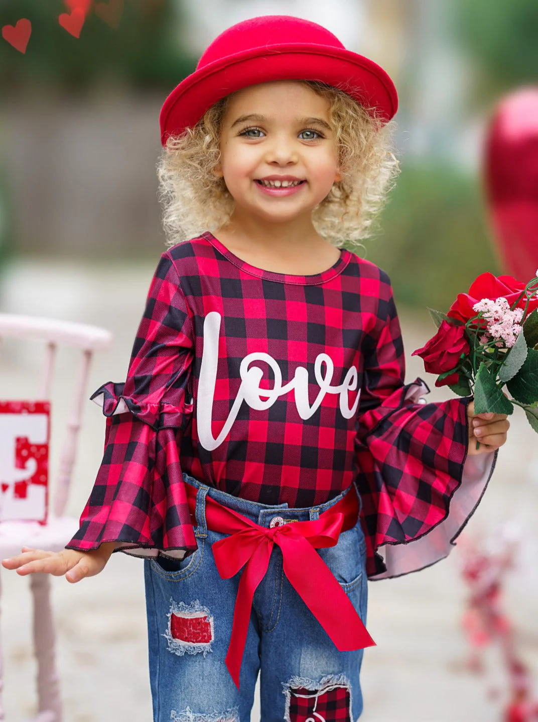 For Love Of Plaid Patched Jeans Set - Image 5