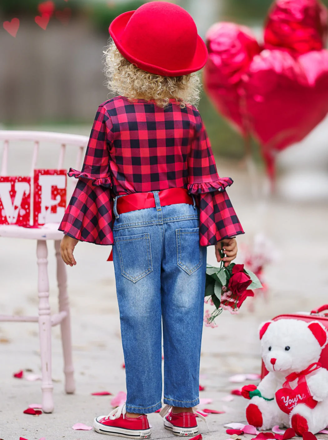 For Love Of Plaid Patched Jeans Set - Image 7