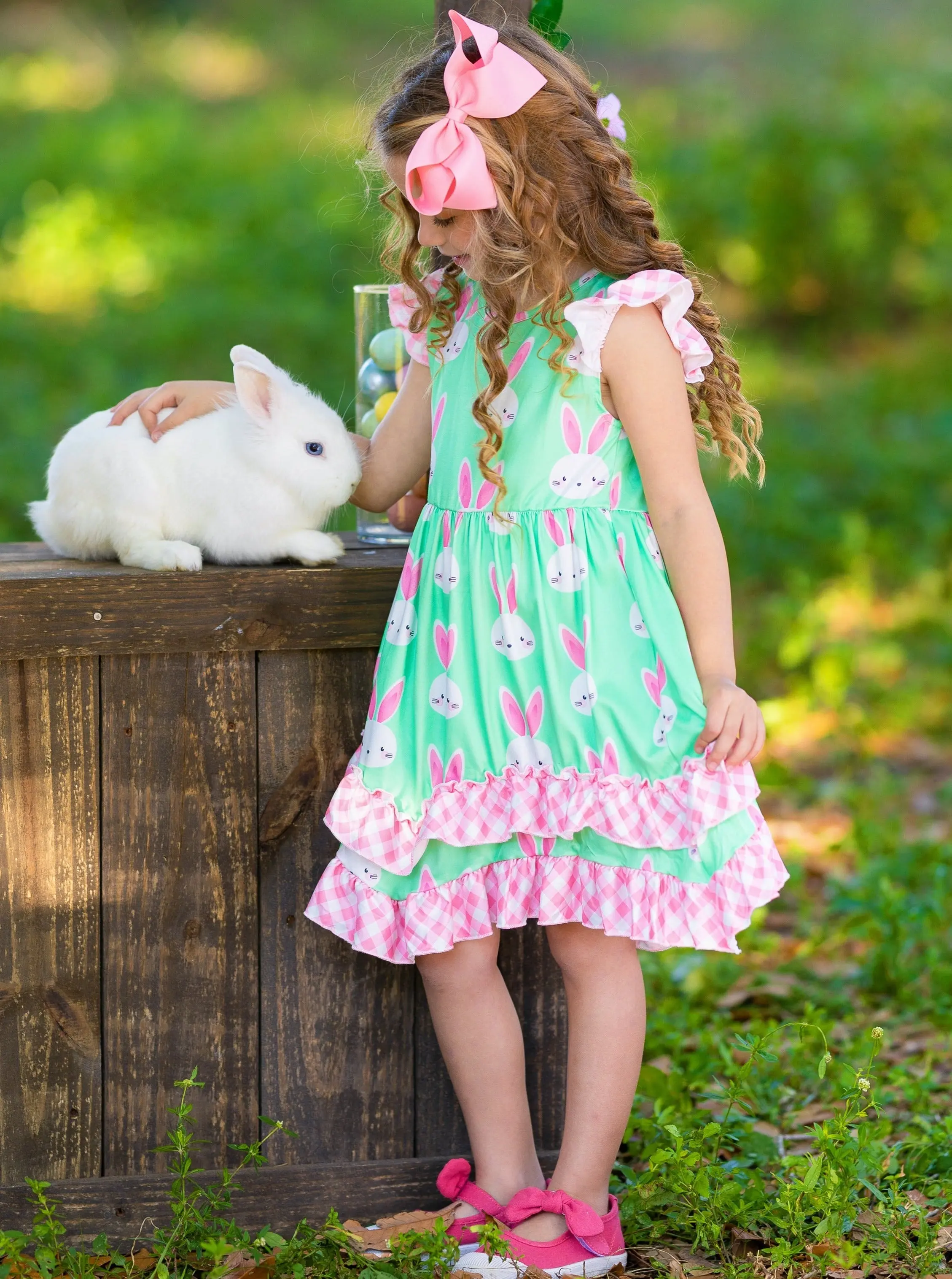Bunny Gingham Tiered Dress - Image 5