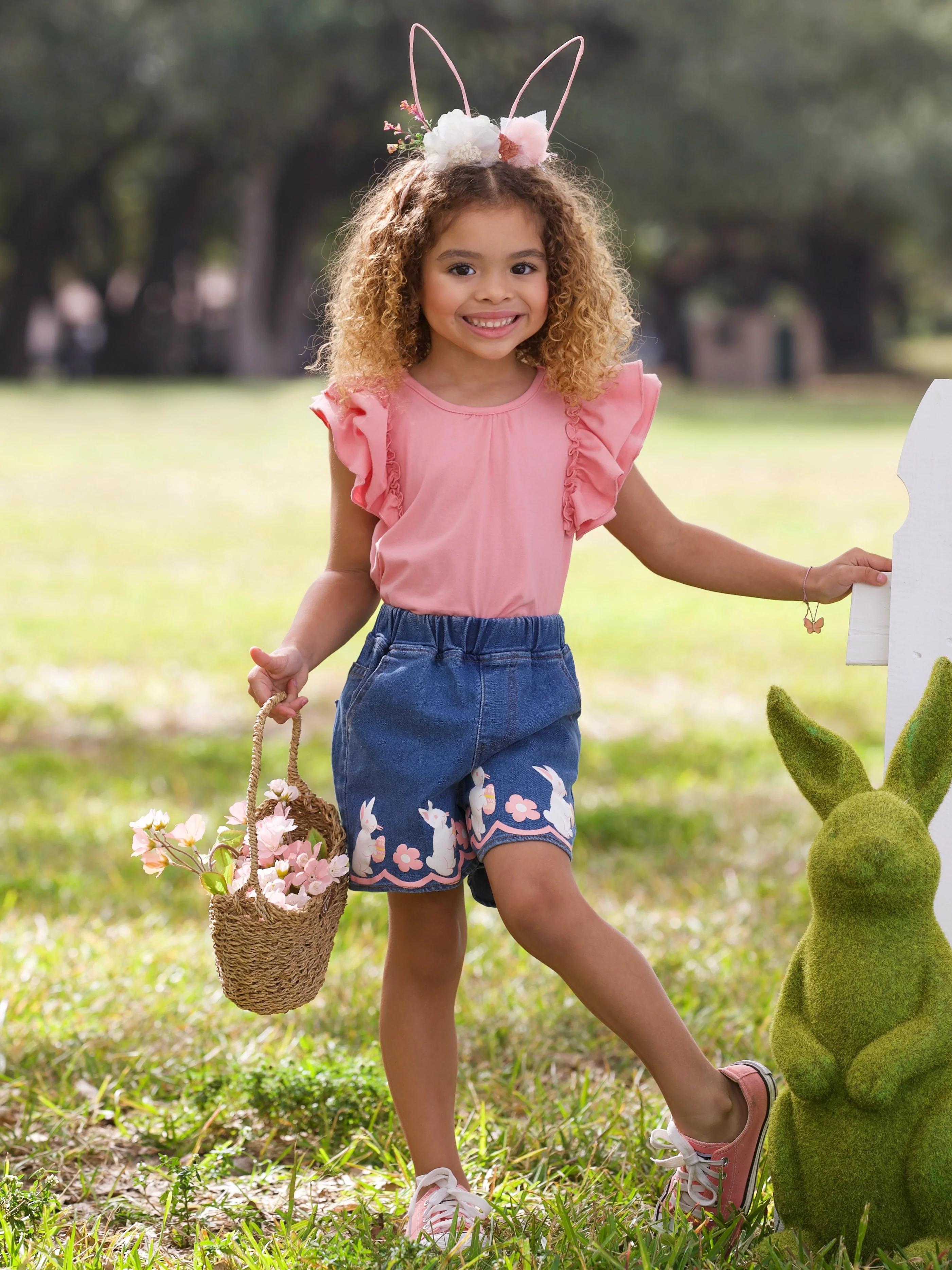 Bunny Business Denim Shorts Set - Image 2