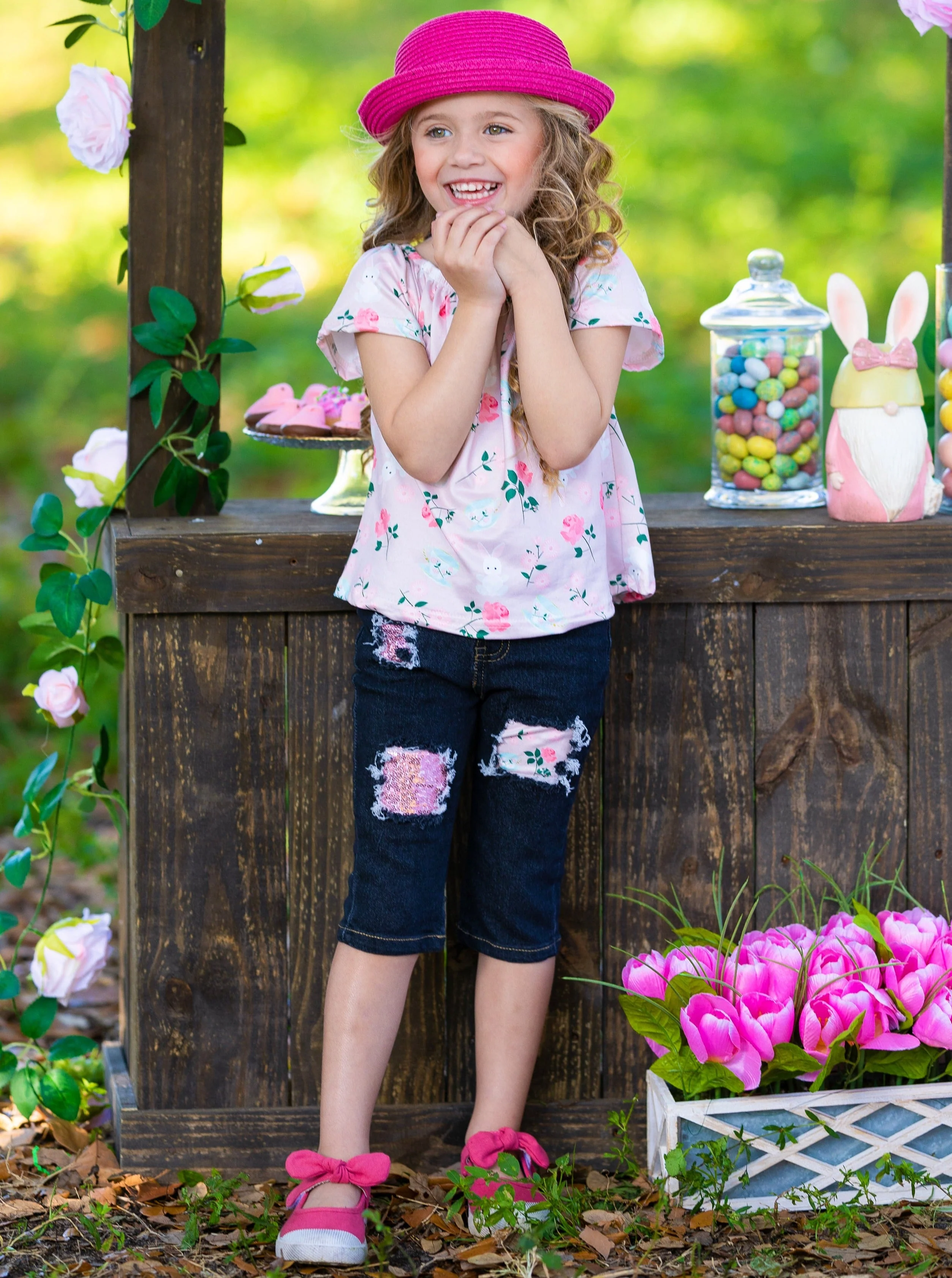 Buns and Roses Sparkle Patched Jeans Set - Image 5
