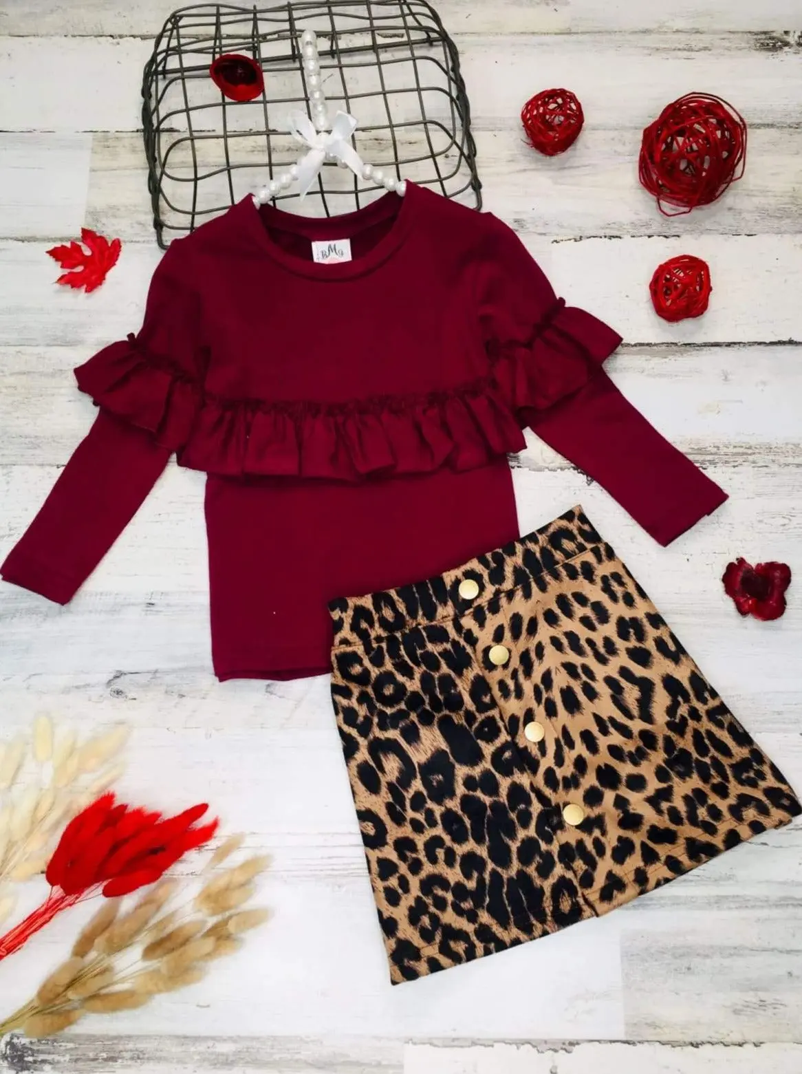 Stay Cozy Animal Print Skirt Set - Image 3