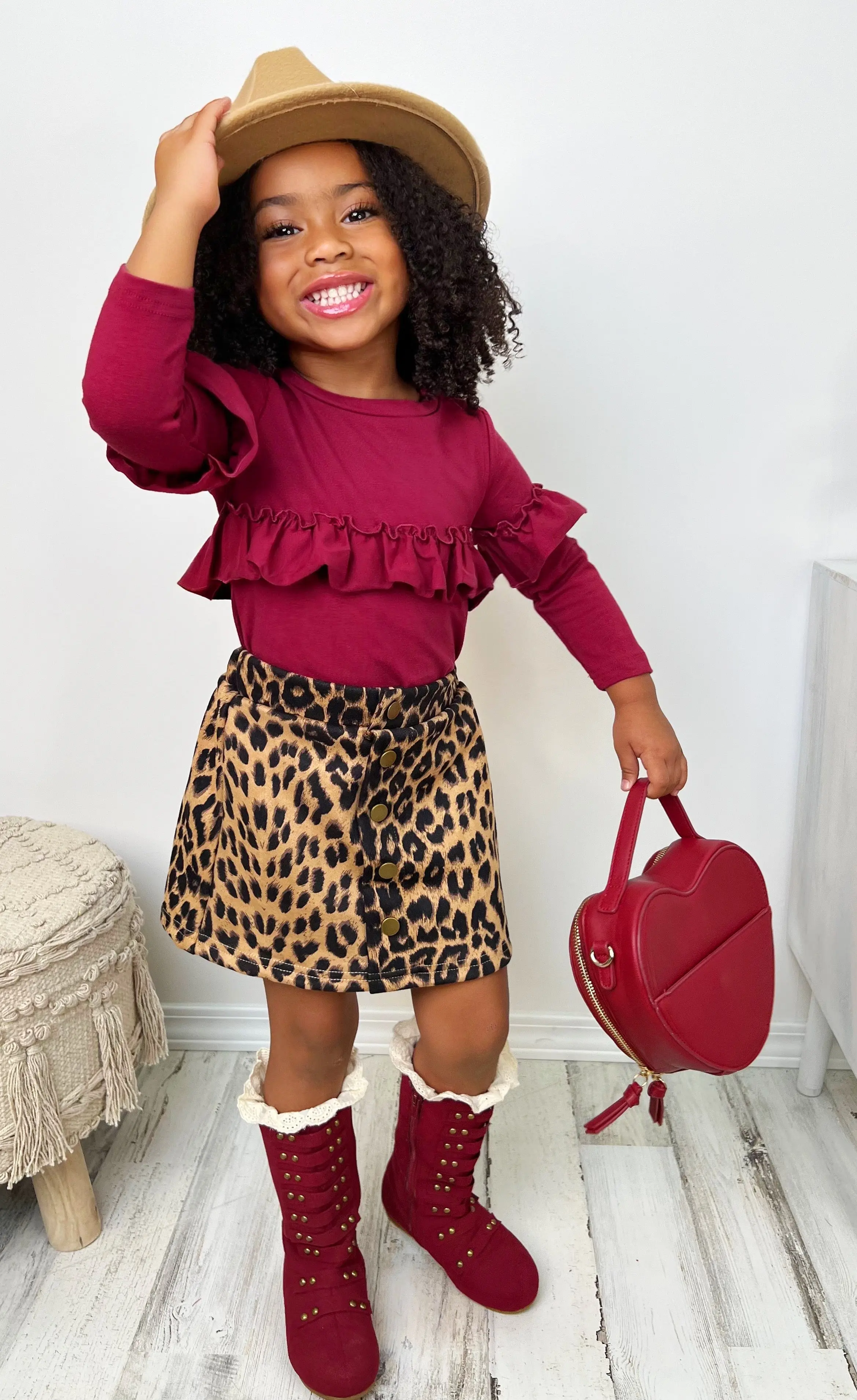 Stay Cozy Animal Print Skirt Set - Image 4