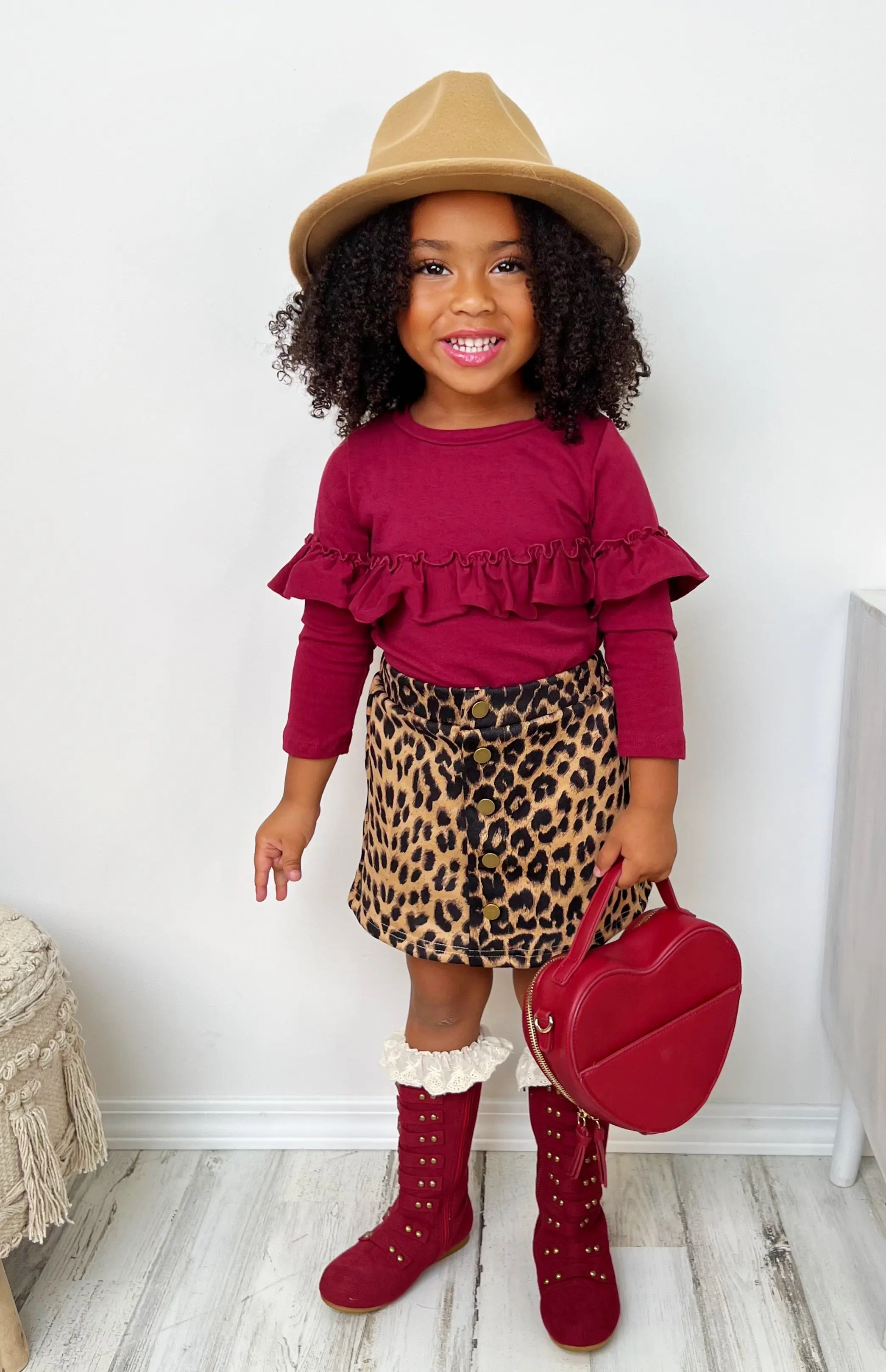 Stay Cozy Animal Print Skirt Set - Image 5