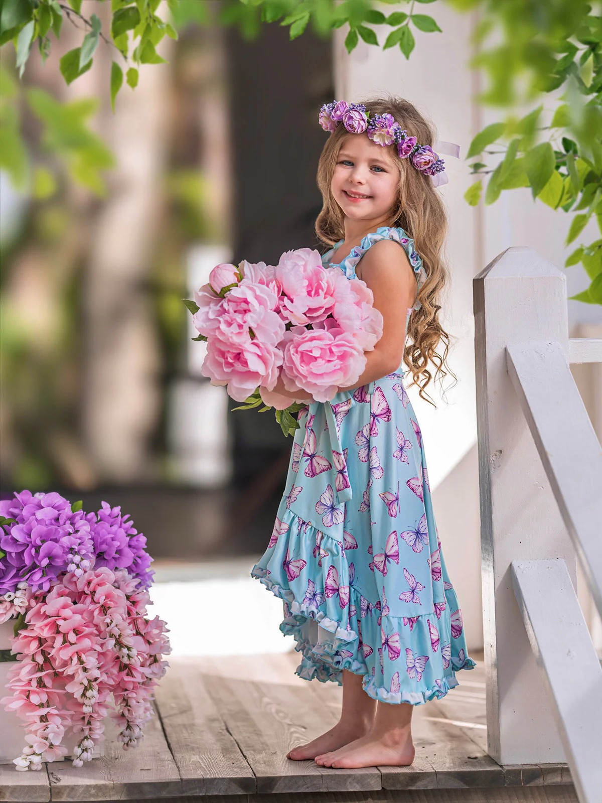 Give Me Butterflies Hi-Lo Ruffle Dress - Image 3