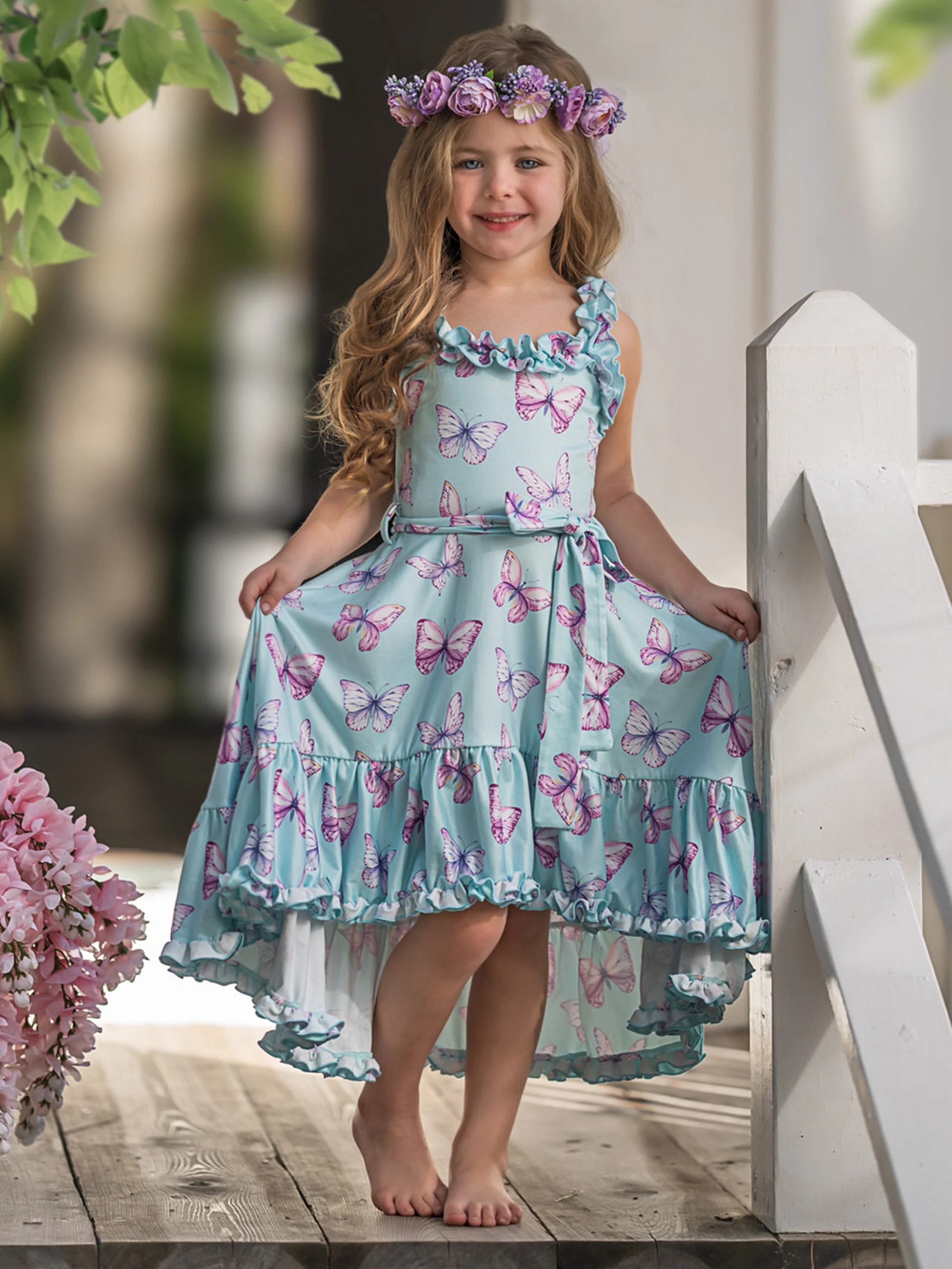 Give Me Butterflies Hi-Lo Ruffle Dress - Image 5