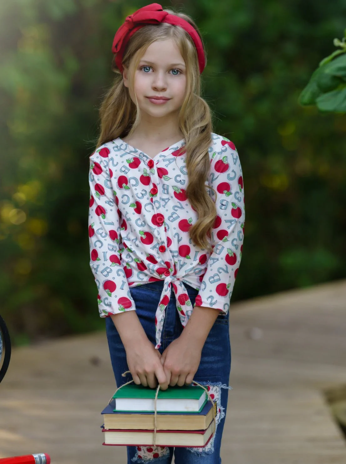 Apple Cutie Patched Jeans Set - Image 4