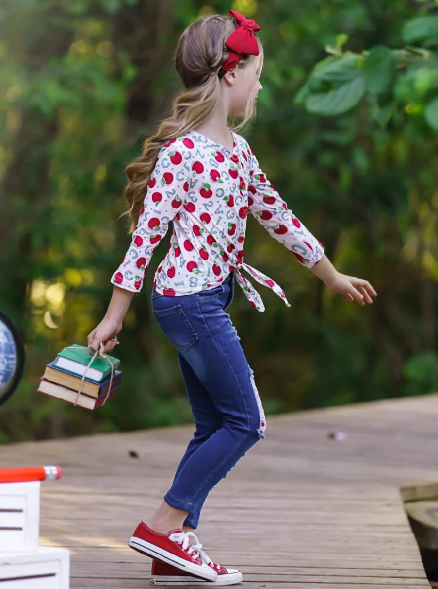 Apple Cutie Patched Jeans Set - Image 5