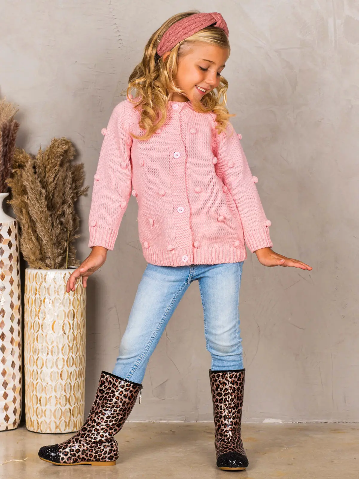 Button Up Pom Pom Cardigan - Image 2