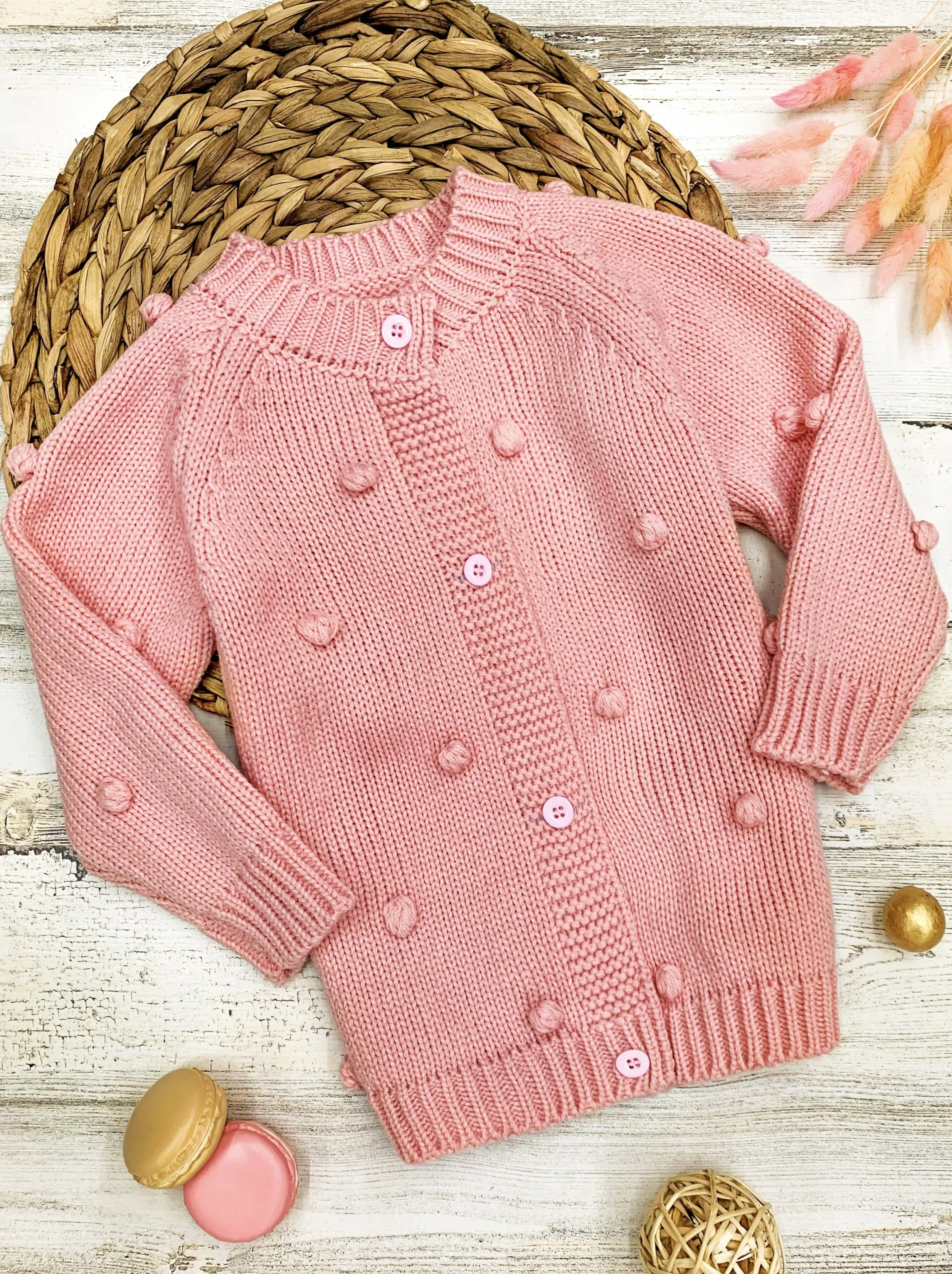 Button Up Pom Pom Cardigan - Image 5