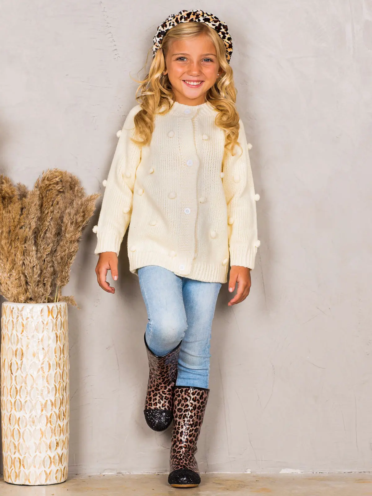 Button Up Pom Pom Cardigan - Image 7