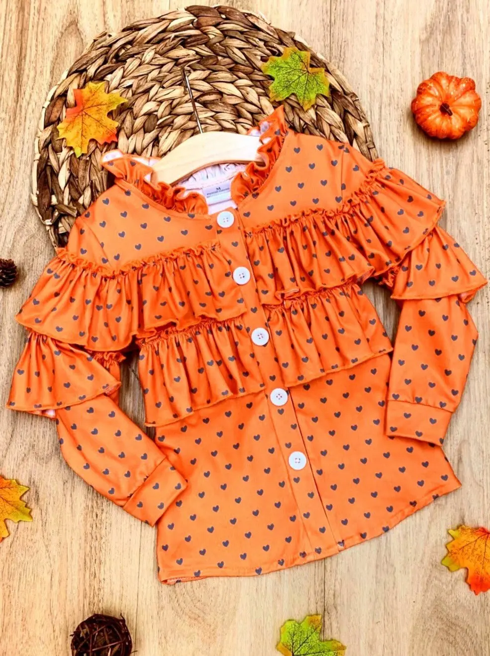 I Heart Fall Ruffled Top - Image 2