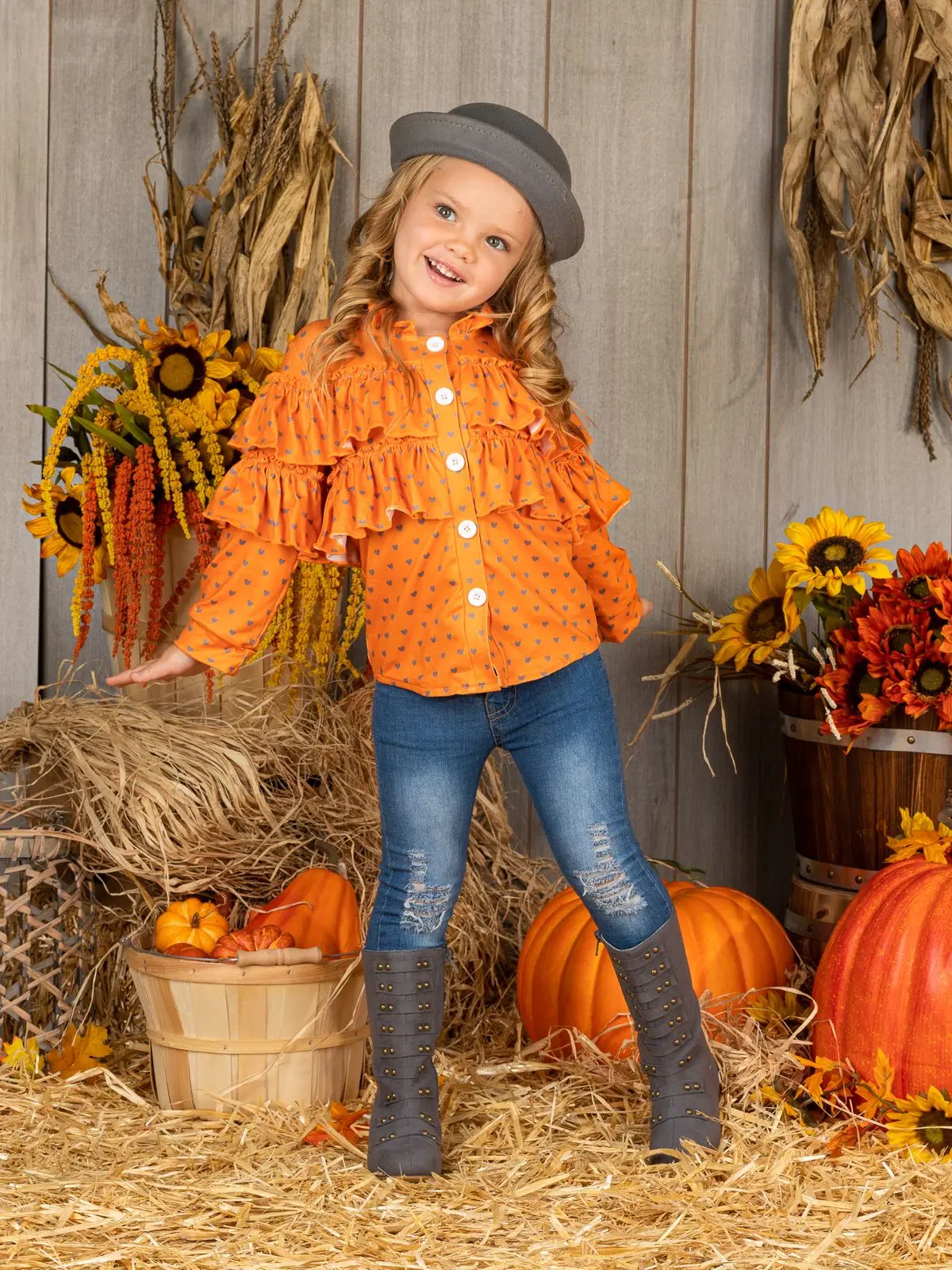 I Heart Fall Ruffled Top - Image 3