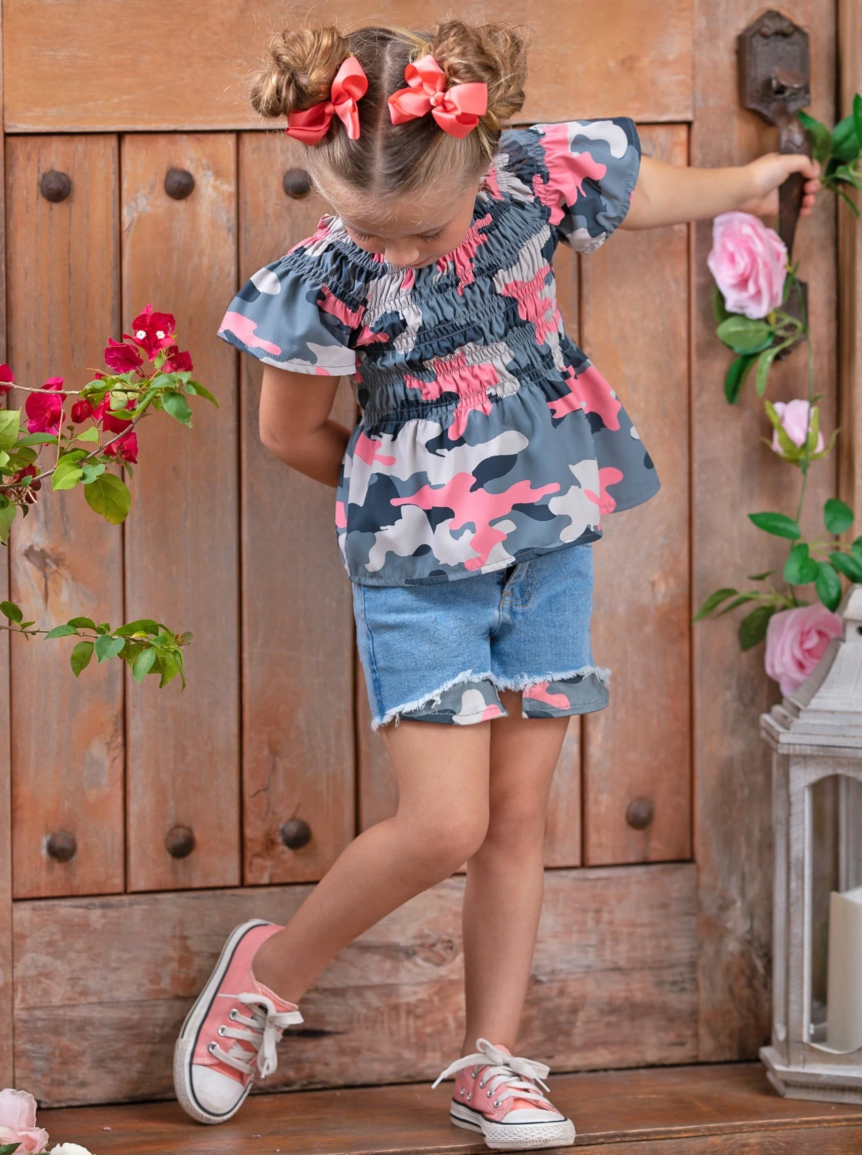 Camo Cutie Denim Shorts Set - Image 2