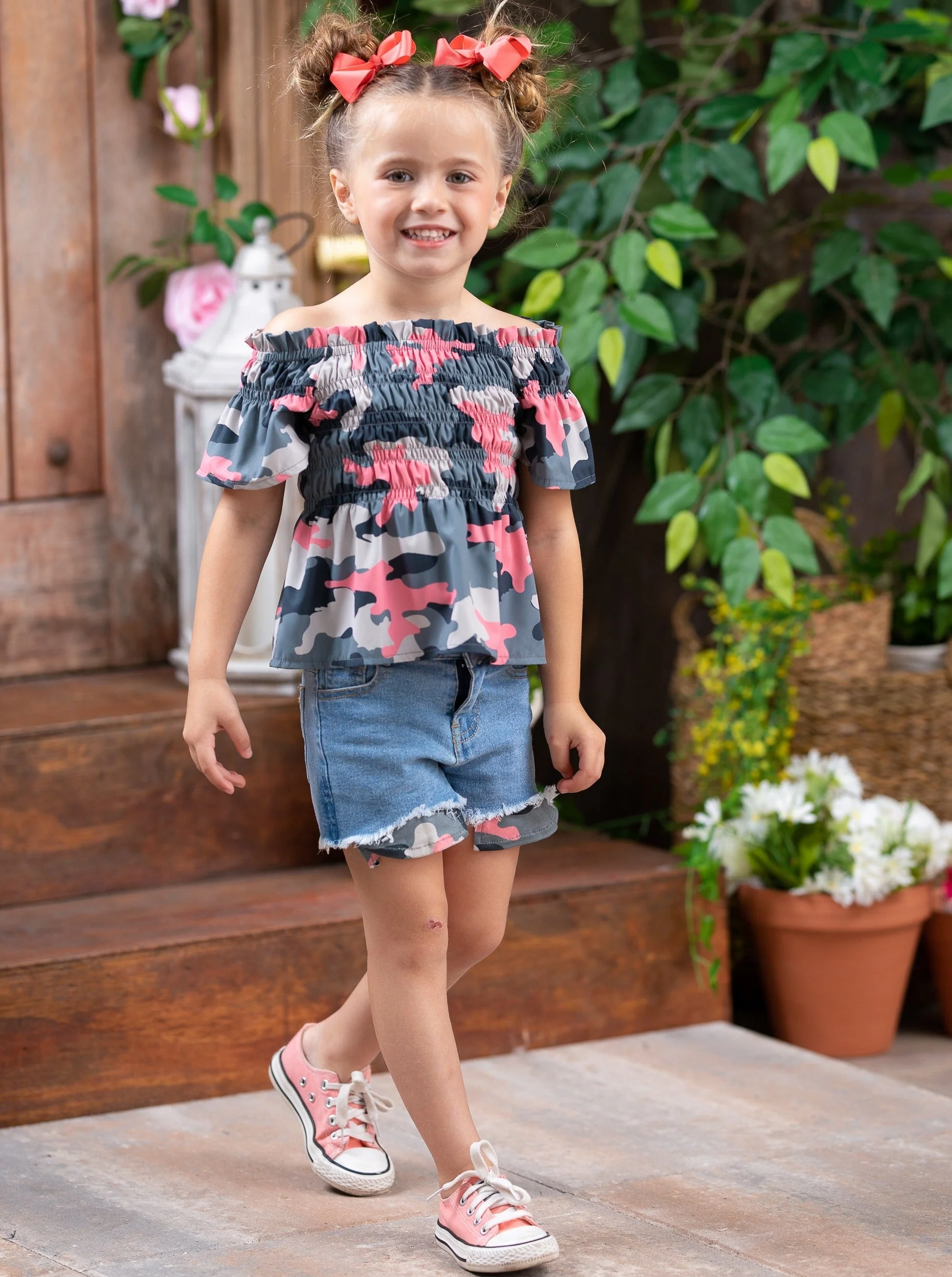 Camo Cutie Denim Shorts Set - Image 4