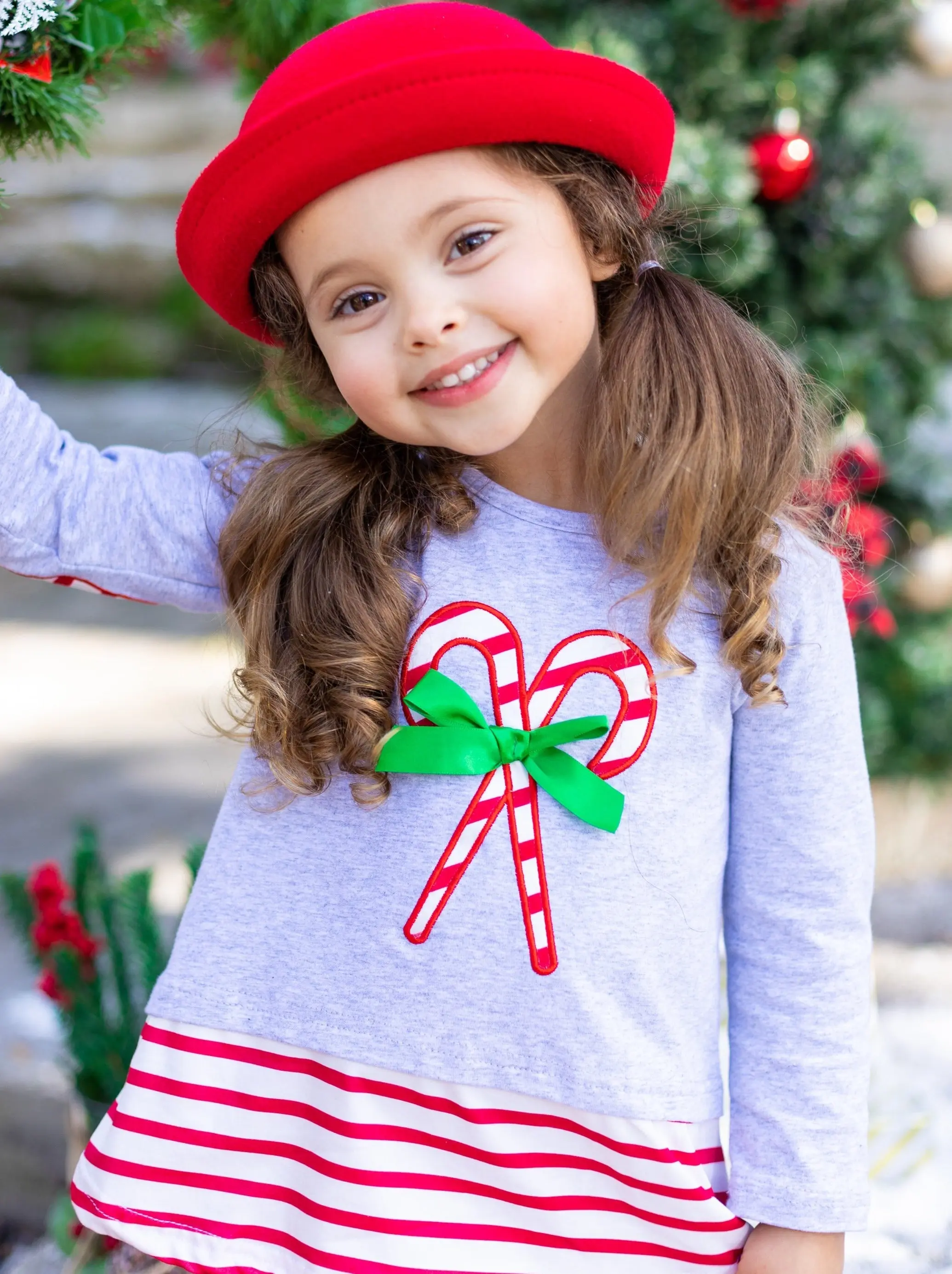 Candy Cane Chic Patched Legging Set - Image 3