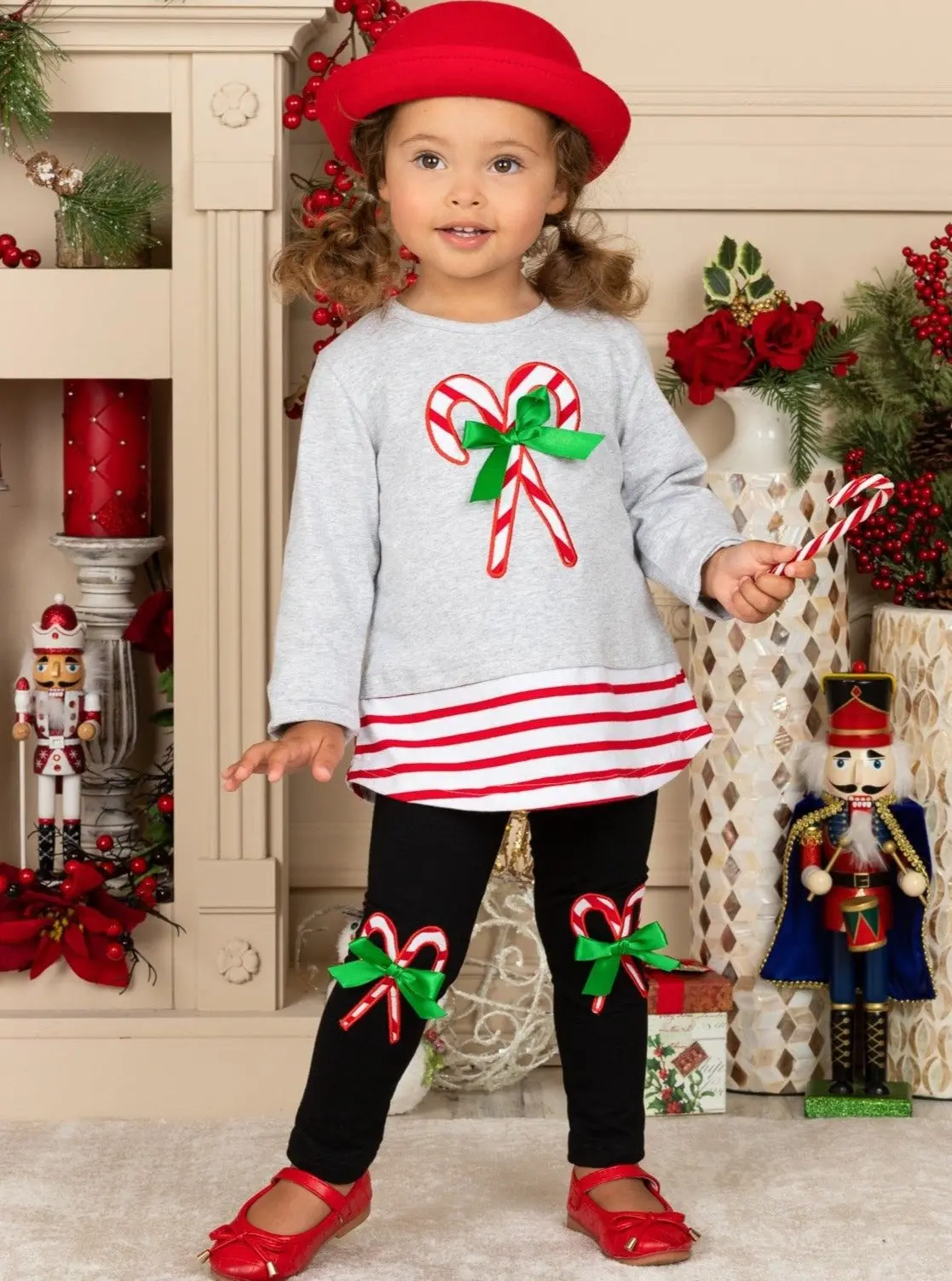 Candy Cane Chic Patched Legging Set - Image 5