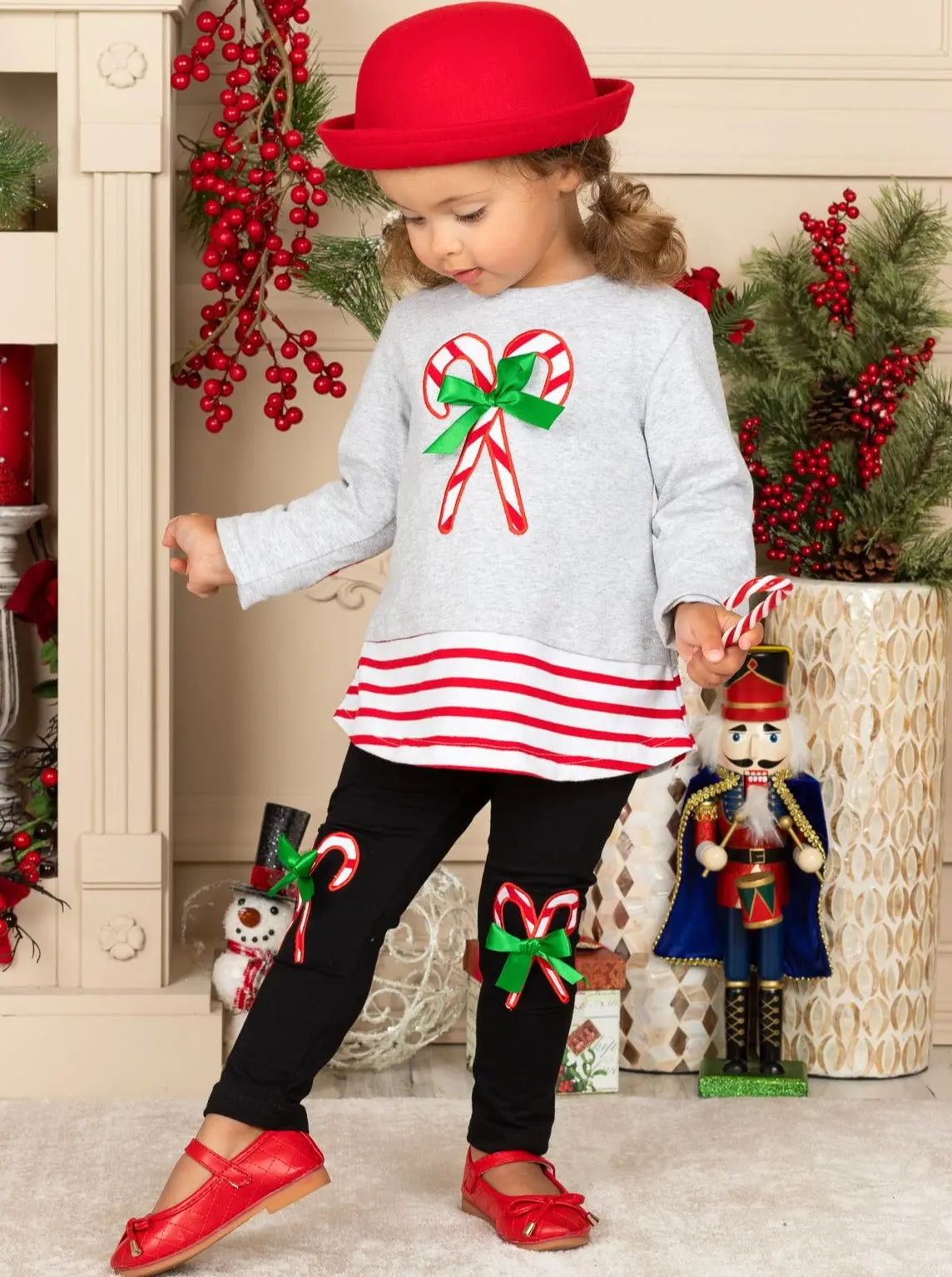 Candy Cane Chic Patched Legging Set - Image 6