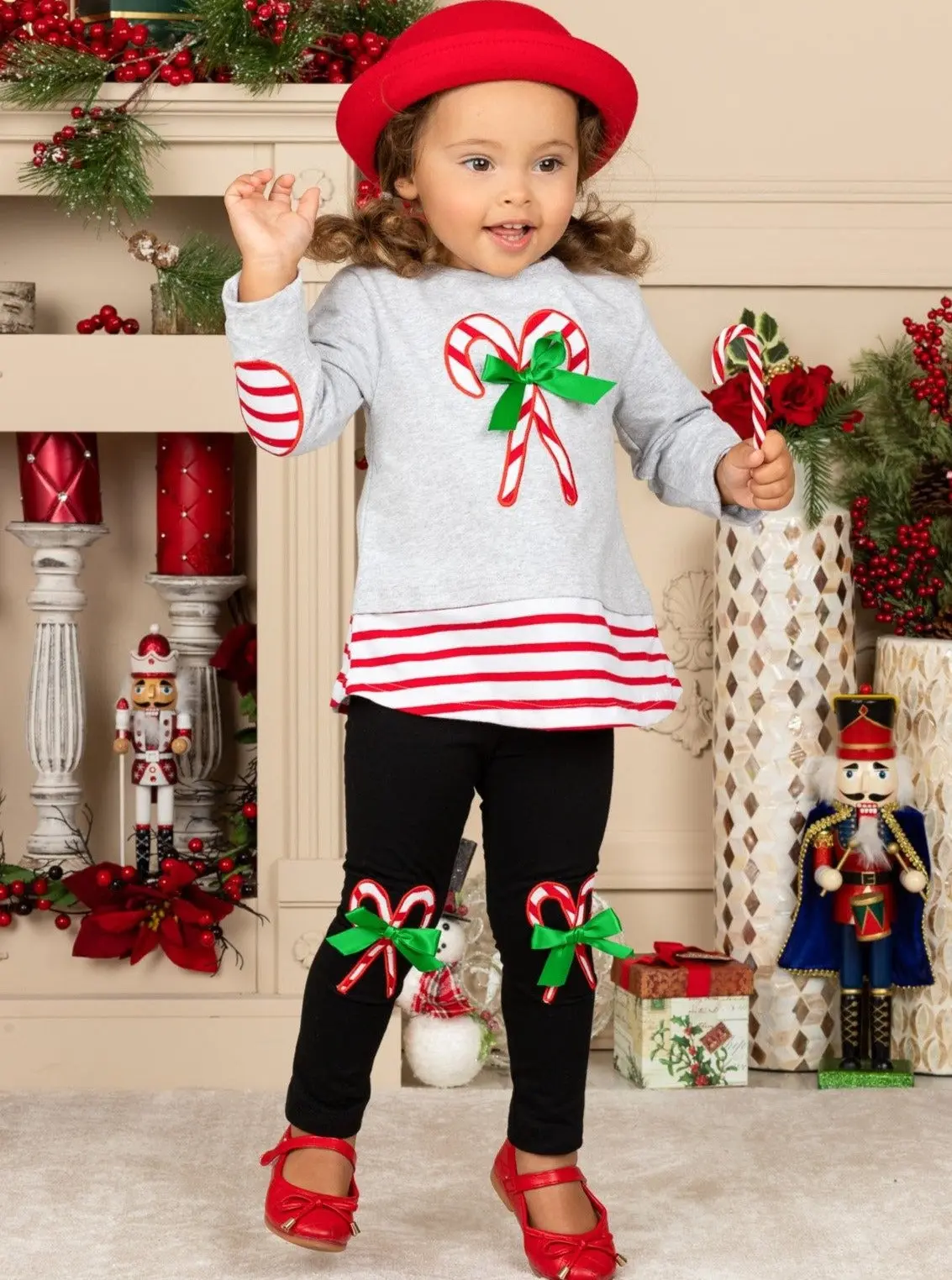 Candy Cane Chic Patched Legging Set - Image 7