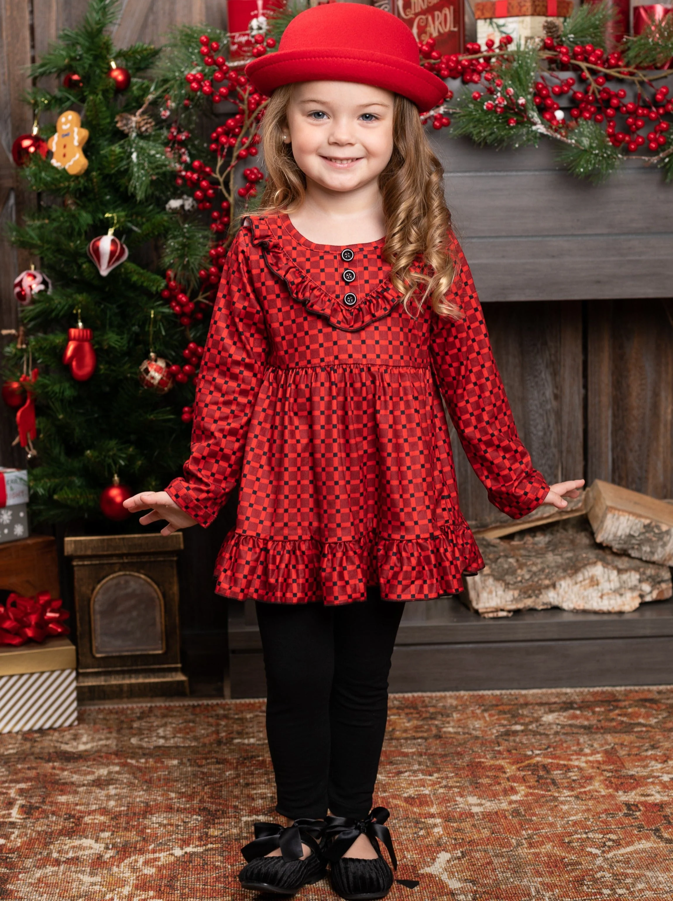 Casual Chic Plaid Tunic And Legging Set - Image 4