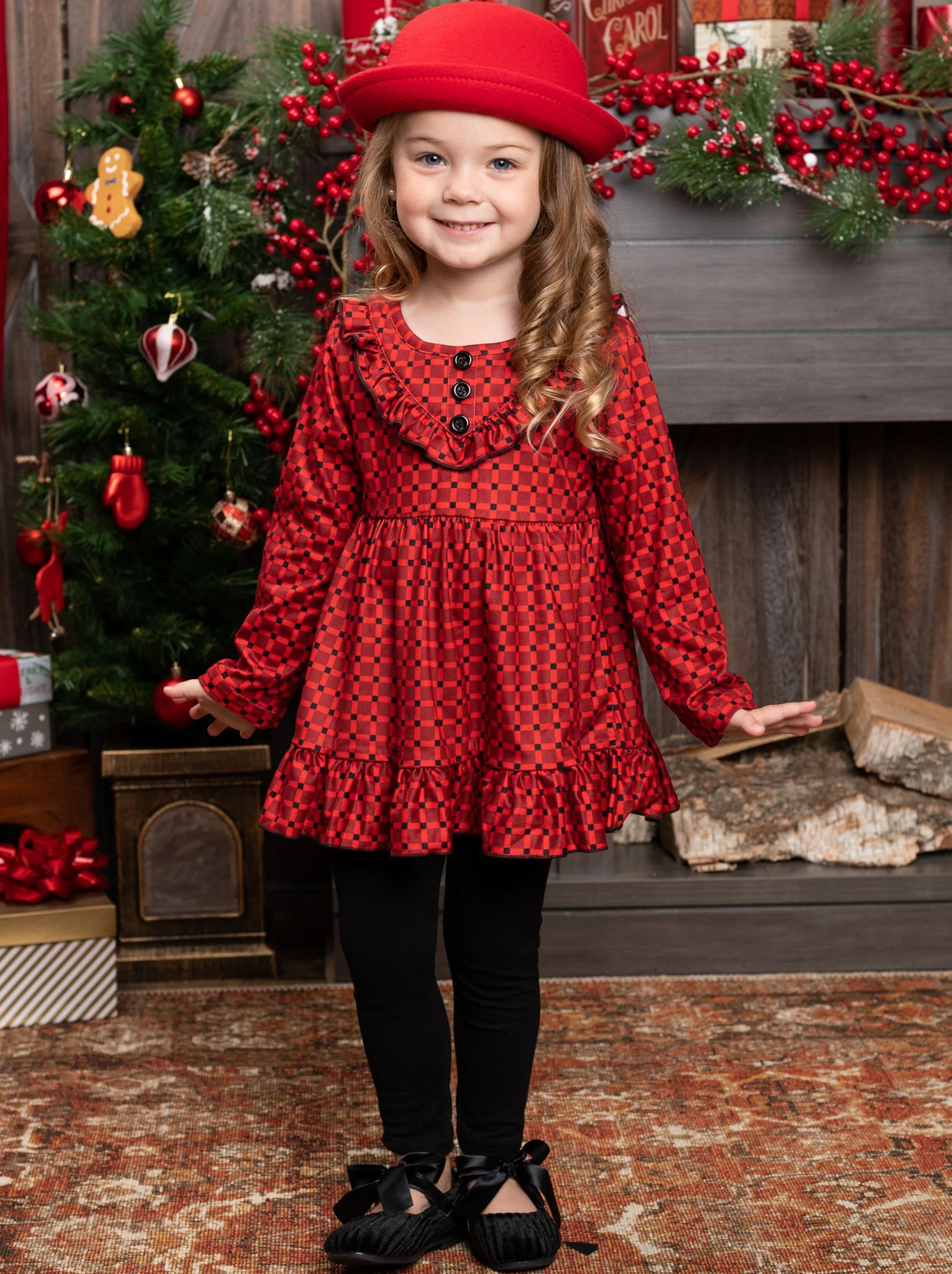 Casual Chic Plaid Tunic And Legging Set - Image 6