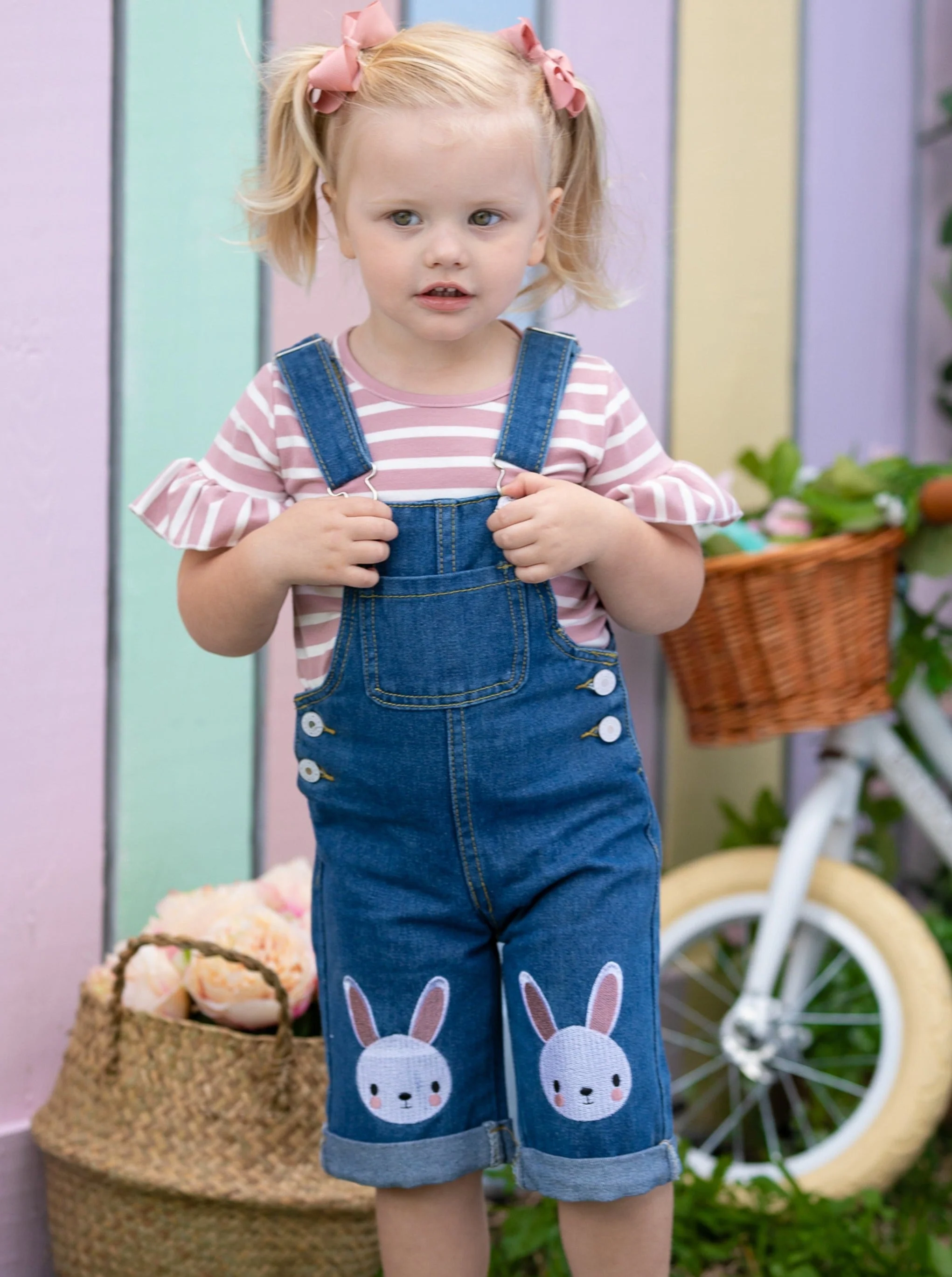 Carefree Bunny Denim Overall Set - Image 2