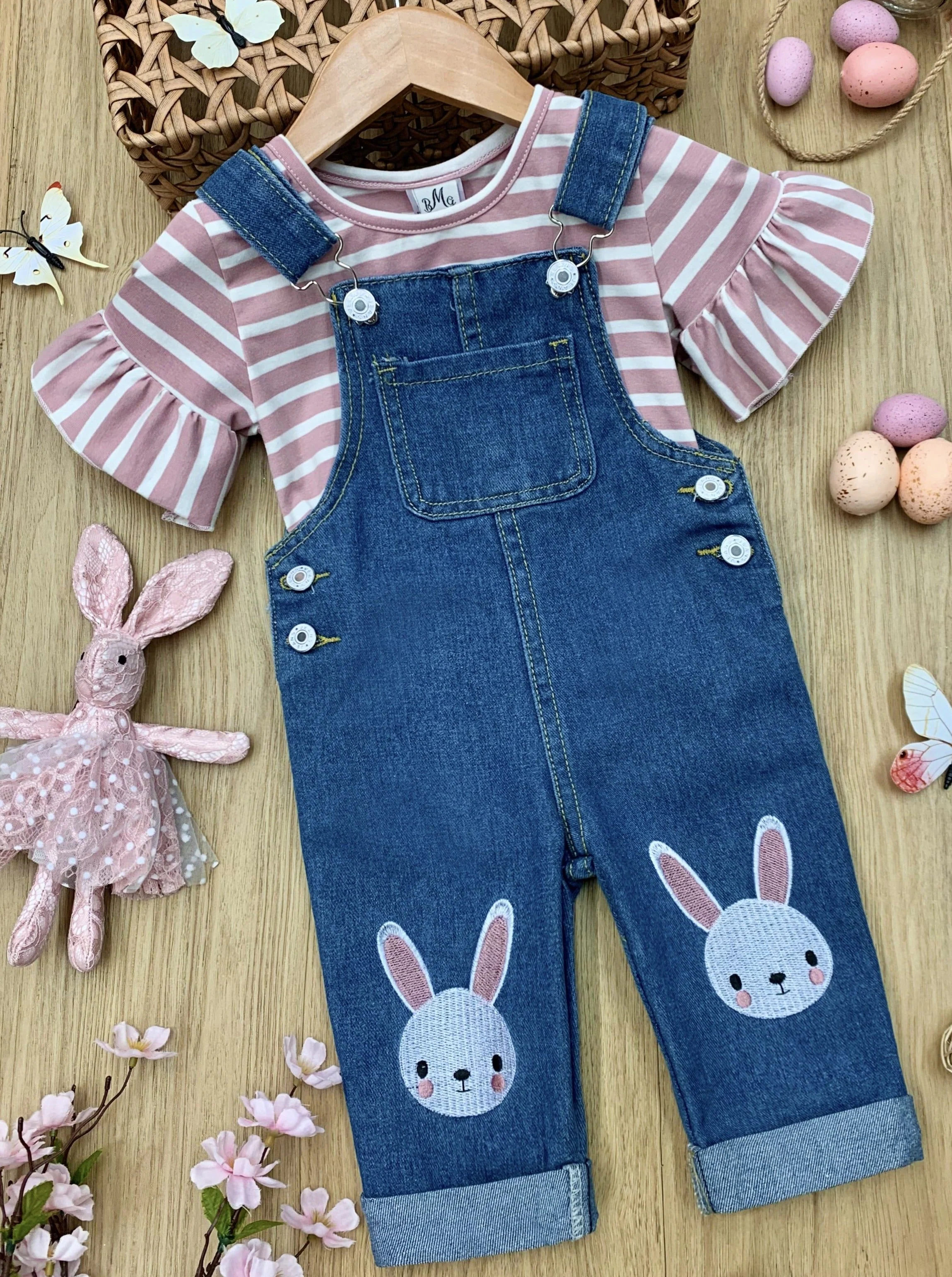 Carefree Bunny Denim Overall Set - Image 3