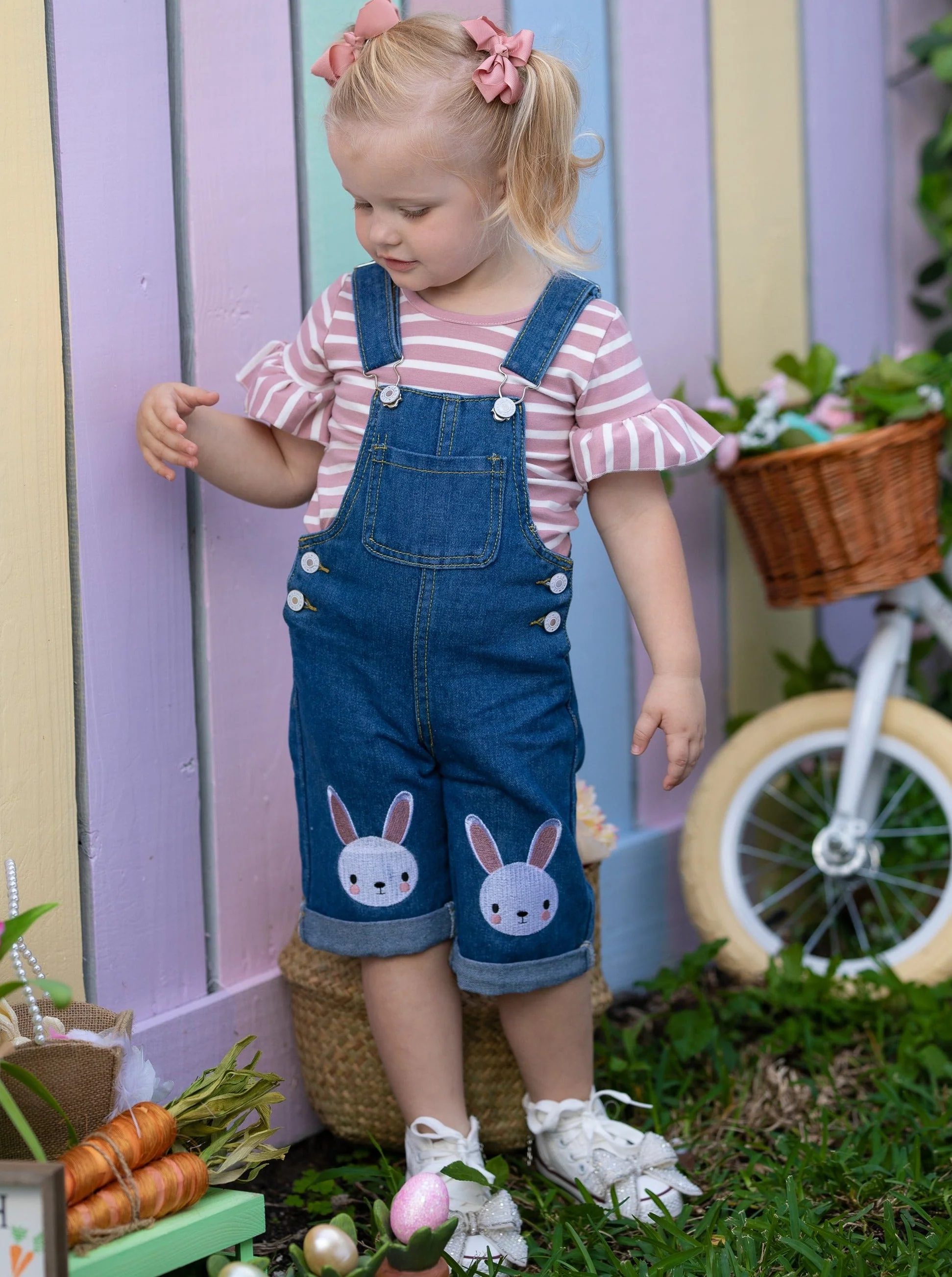 Carefree Bunny Denim Overall Set - Image 4
