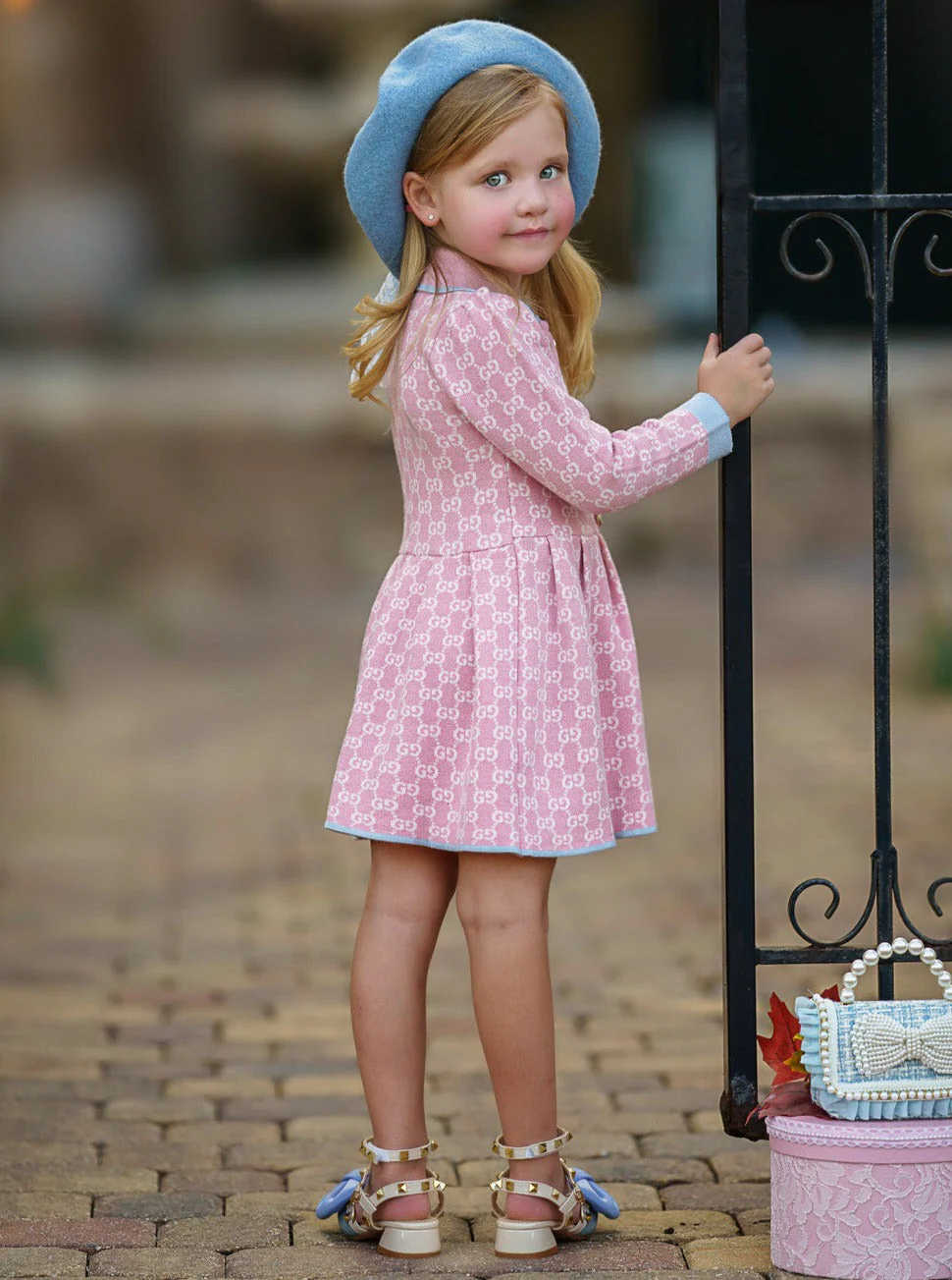 My Little Model Pink Monogram Dress - Image 5