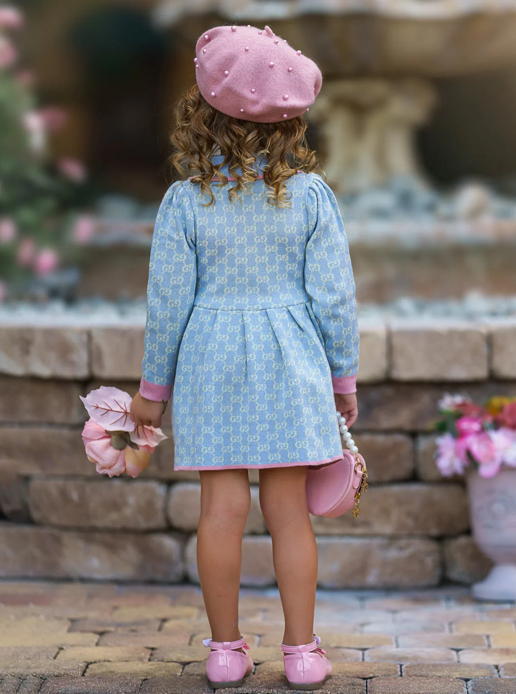 My Little Model Blue Monogram Dress - Image 2
